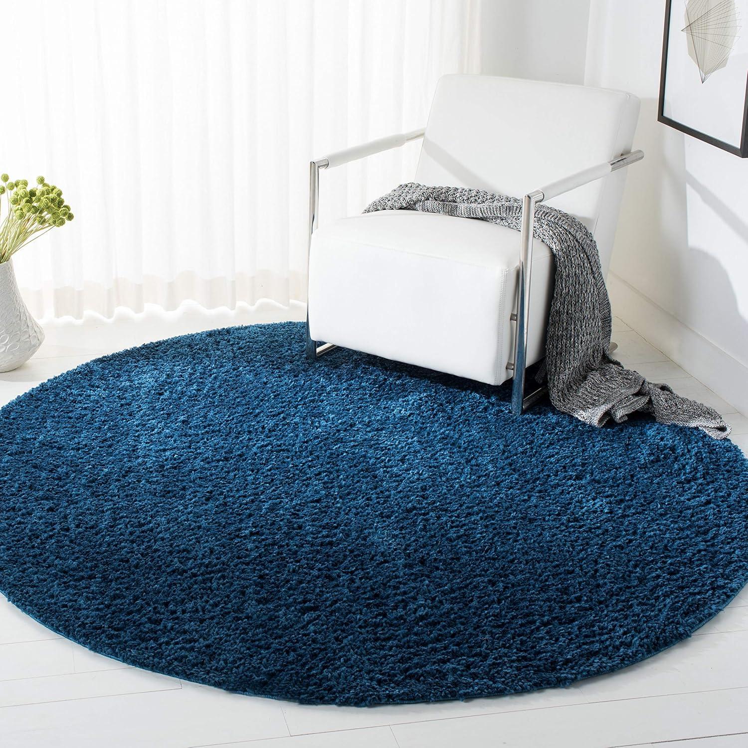 image:imageSAFAVIEH Area Rug 8x10 August Shag Collection Large White Solid Pattern NonShedding amp Easy Cleaning Plush Thick Pile Ideal for Living Room Bedroom Dining Space AUG900ANavy