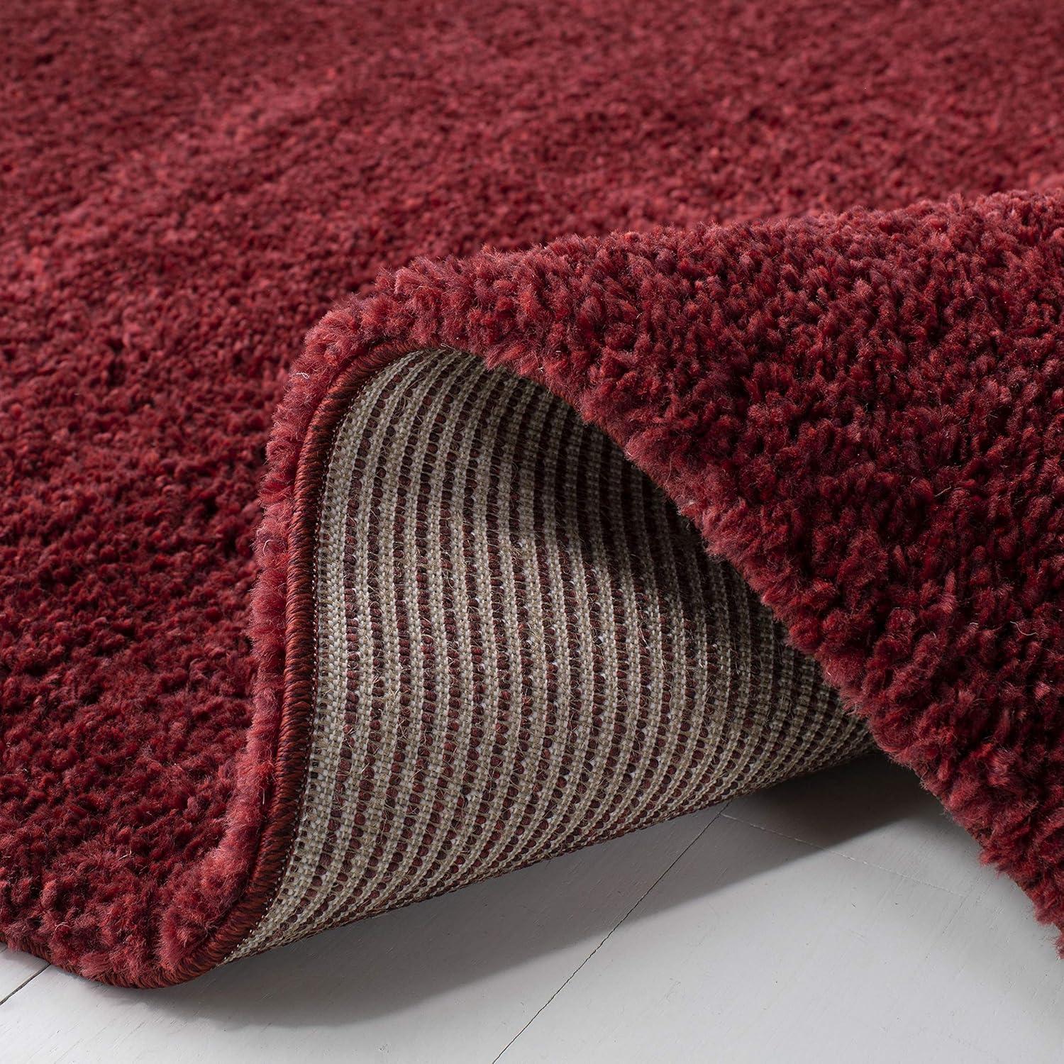 image:imageSAFAVIEH Area Rug 8x10 August Shag Collection Large White Solid Pattern NonShedding amp Easy Cleaning Plush Thick Pile Ideal for Living Room Bedroom Dining Space AUG900ABurgundy