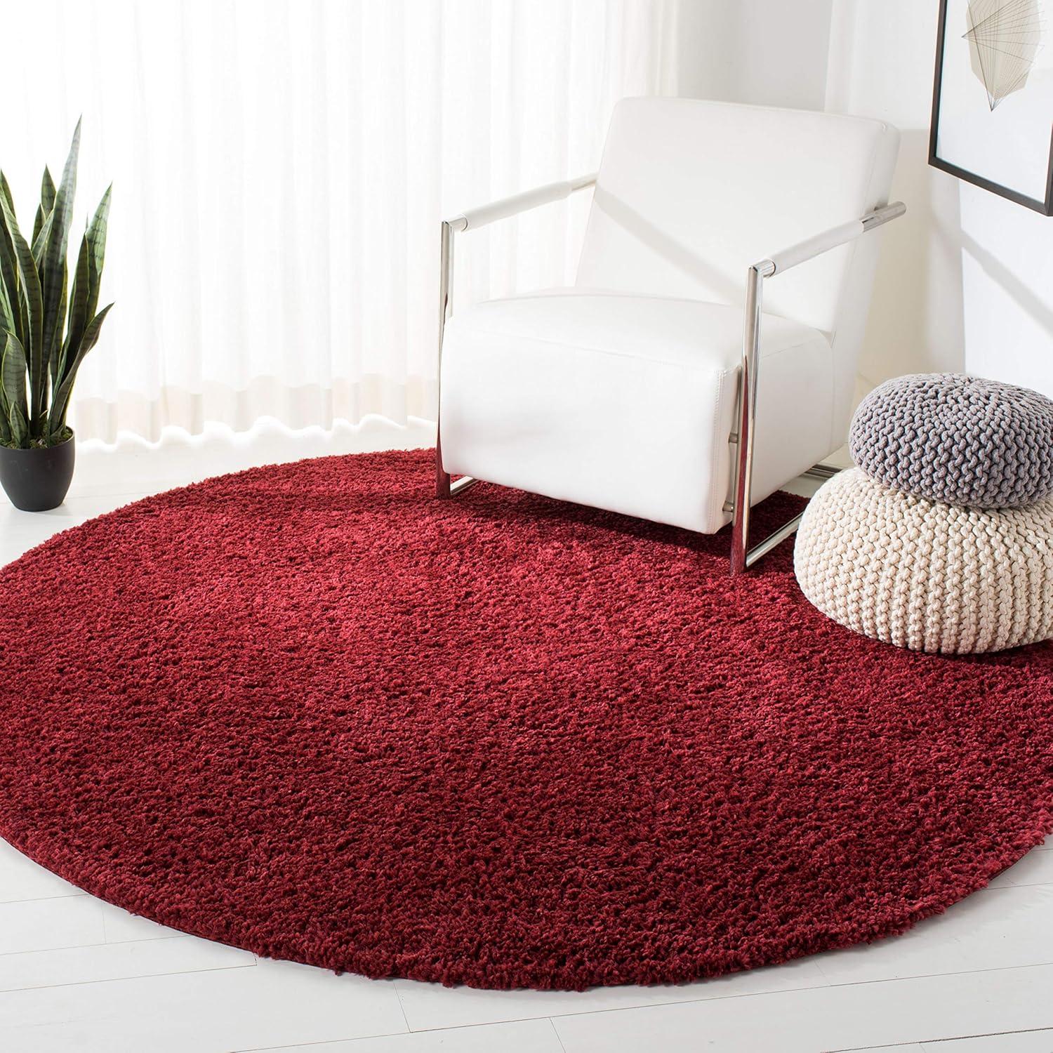 image:imageSAFAVIEH Area Rug 8x10 August Shag Collection Large White Solid Pattern NonShedding amp Easy Cleaning Plush Thick Pile Ideal for Living Room Bedroom Dining Space AUG900ABurgundy