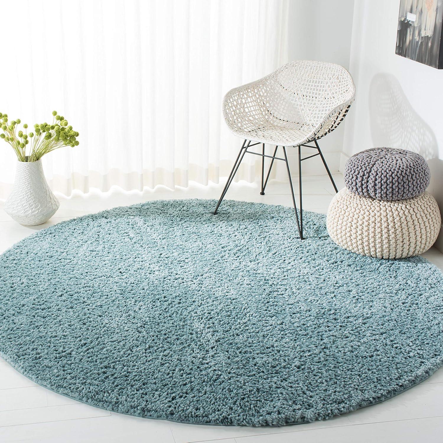 image:imageSAFAVIEH Area Rug 8x10 August Shag Collection Large White Solid Pattern NonShedding amp Easy Cleaning Plush Thick Pile Ideal for Living Room Bedroom Dining Space AUG900AAqua
