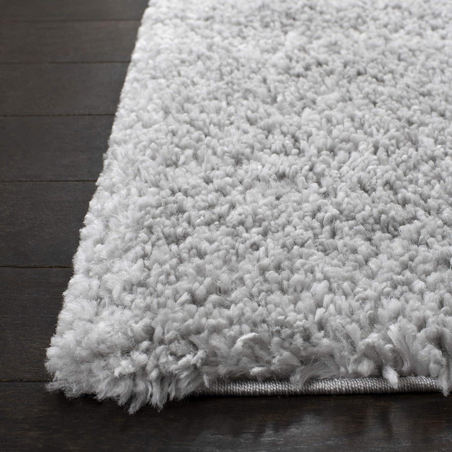 image:imageSAFAVIEH Area Rug 8x10 August Shag Collection Large White Solid Pattern NonShedding amp Easy Cleaning Plush Thick Pile Ideal for Living Room Bedroom Dining Space AUG900ASilver