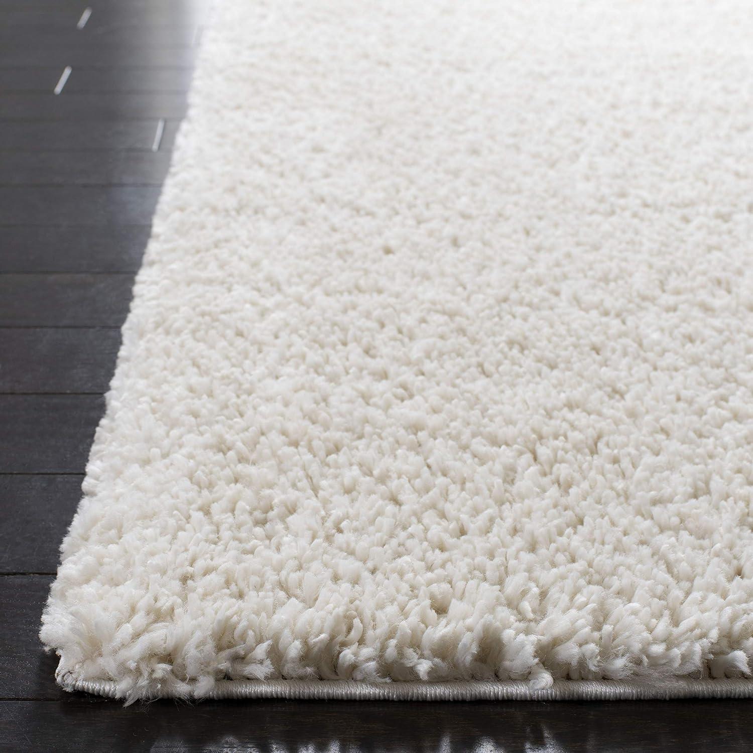 image:imageSAFAVIEH Area Rug 8x10 August Shag Collection Large White Solid Pattern NonShedding amp Easy Cleaning Plush Thick Pile Ideal for Living Room Bedroom Dining Space AUG900AIvory