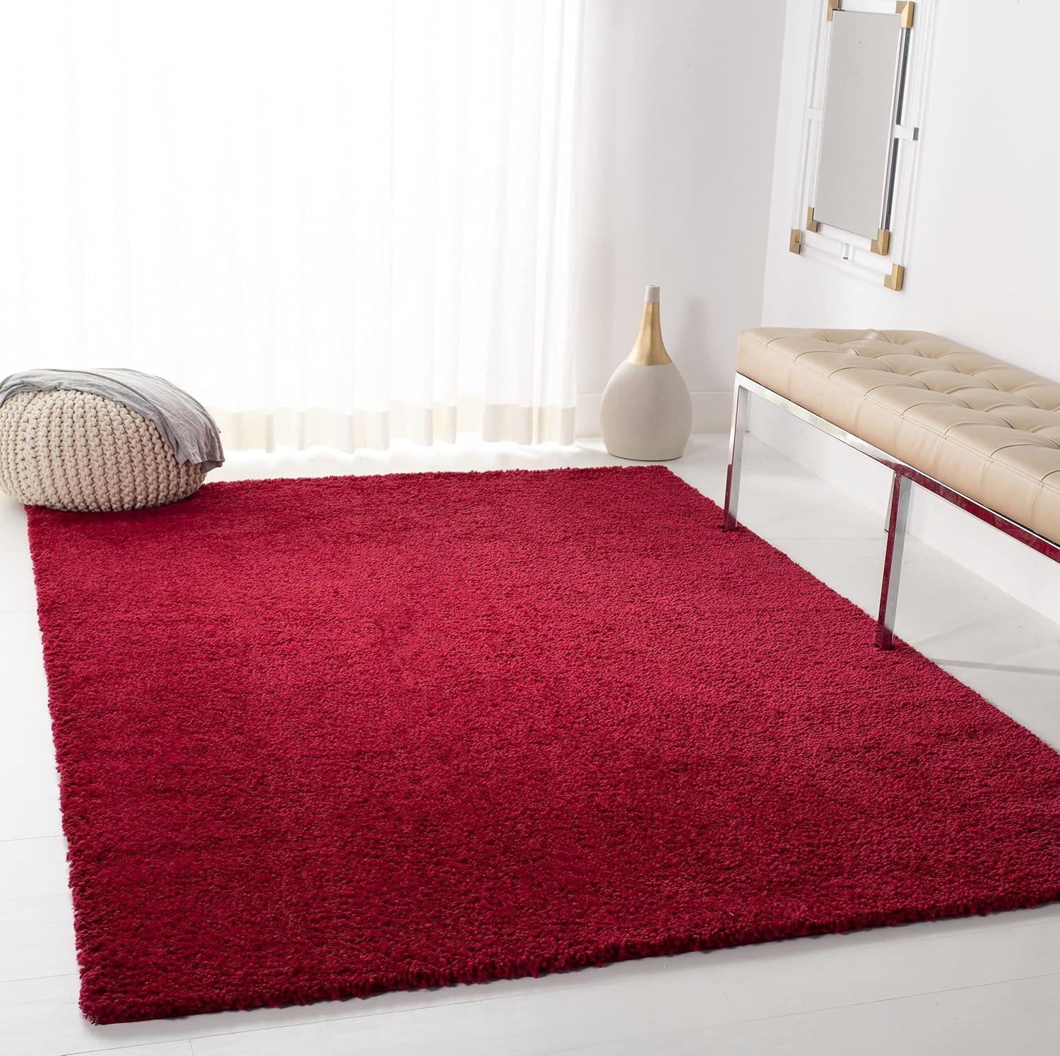 image:imageSAFAVIEH Area Rug 8x10 August Shag Collection Large White Solid Pattern NonShedding amp Easy Cleaning Plush Thick Pile Ideal for Living Room Bedroom Dining Space AUG900ARed
