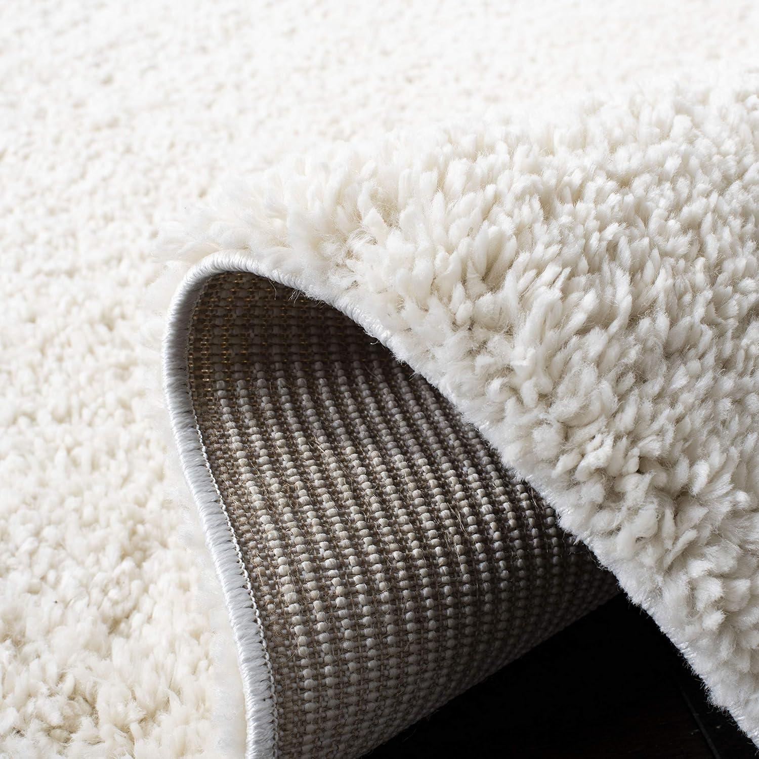 image:imageSAFAVIEH Area Rug 8x10 August Shag Collection Large White Solid Pattern NonShedding amp Easy Cleaning Plush Thick Pile Ideal for Living Room Bedroom Dining Space AUG900AIvory