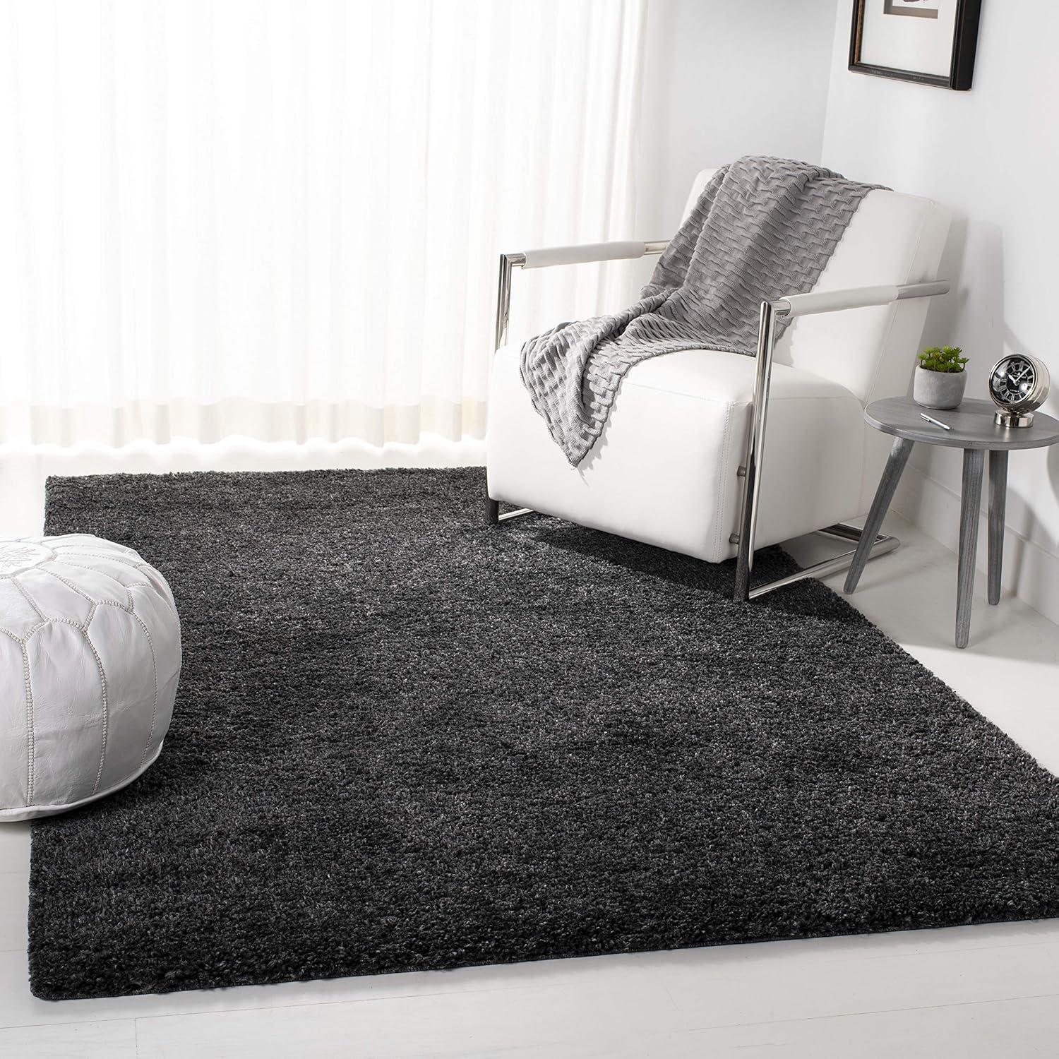 image:imageSAFAVIEH Area Rug 8x10 August Shag Collection Large White Solid Pattern NonShedding amp Easy Cleaning Plush Thick Pile Ideal for Living Room Bedroom Dining Space AUG900ACharcoal