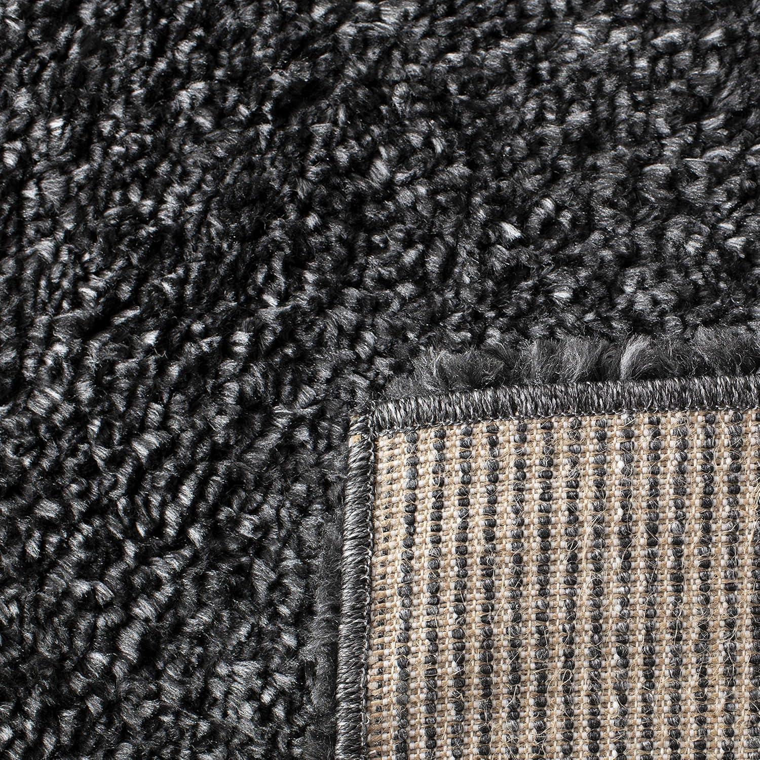 image:imageSAFAVIEH Area Rug 8x10 August Shag Collection Large White Solid Pattern NonShedding amp Easy Cleaning Plush Thick Pile Ideal for Living Room Bedroom Dining Space AUG900ACharcoal