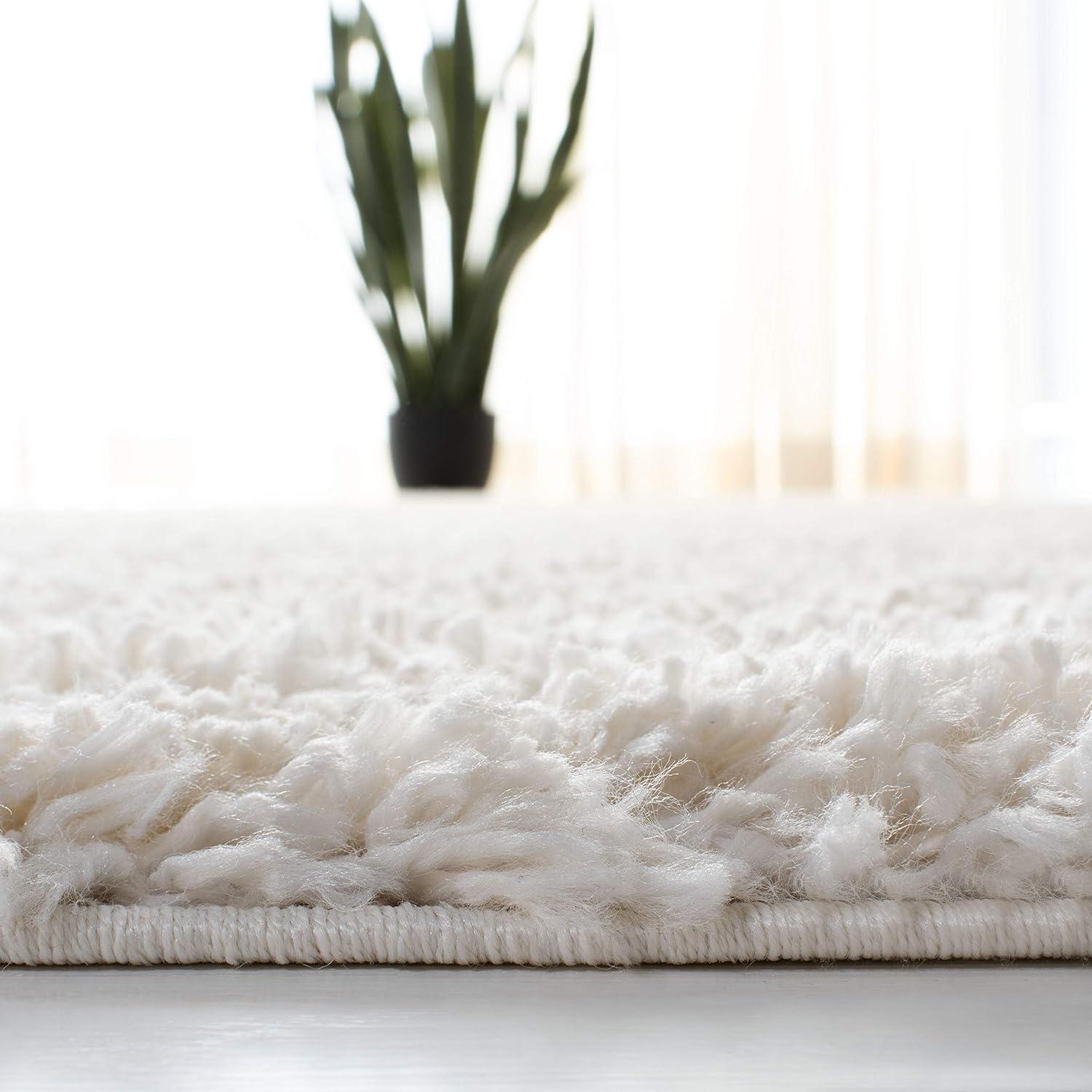 image:imageSAFAVIEH Area Rug 8x10 August Shag Collection Large White Solid Pattern NonShedding amp Easy Cleaning Plush Thick Pile Ideal for Living Room Bedroom Dining Space AUG900AIvory