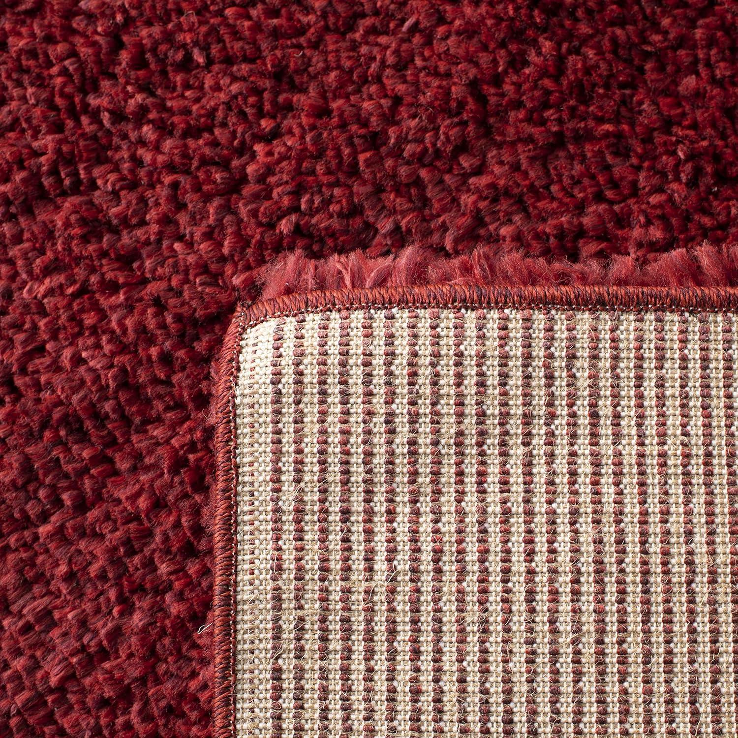 image:imageSAFAVIEH Area Rug 8x10 August Shag Collection Large White Solid Pattern NonShedding amp Easy Cleaning Plush Thick Pile Ideal for Living Room Bedroom Dining Space AUG900ABurgundy