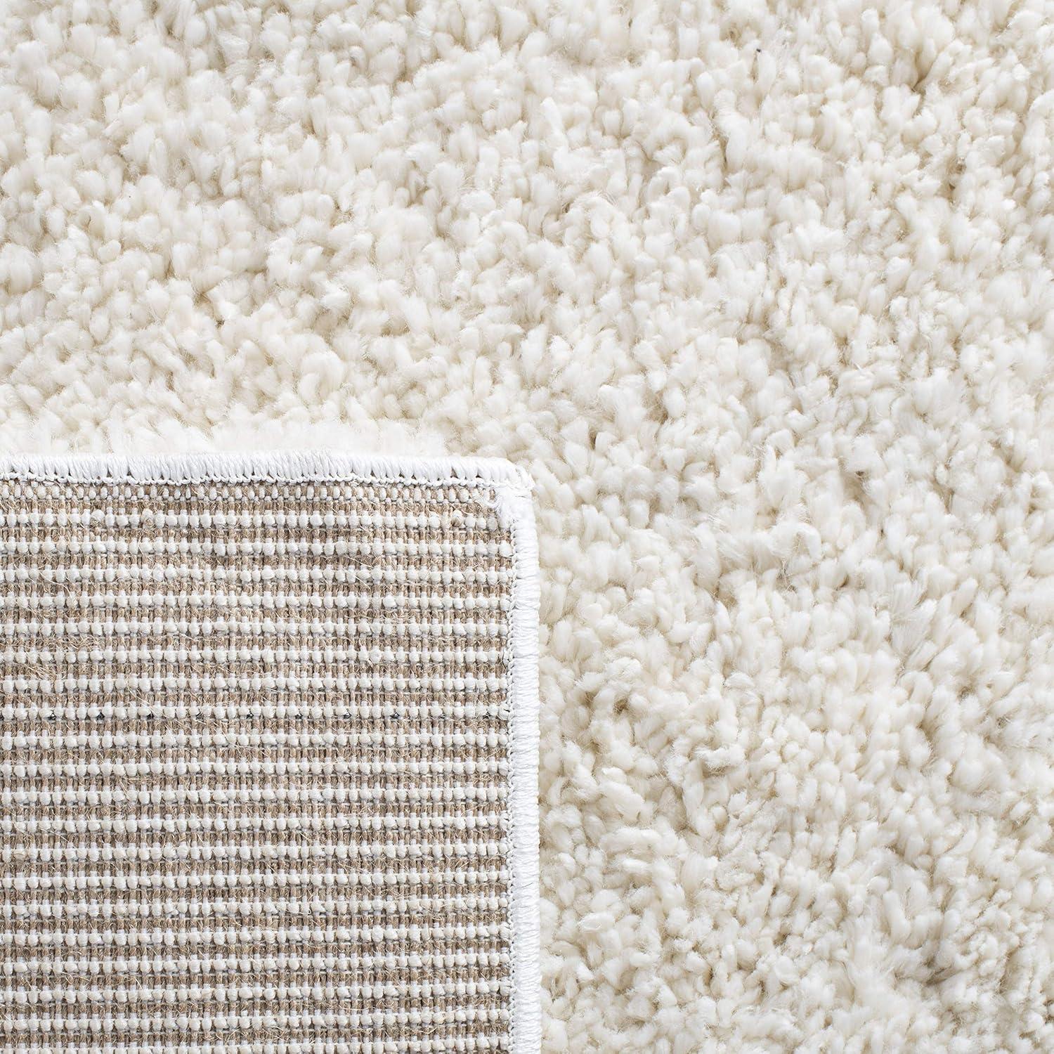 image:imageSAFAVIEH Area Rug 8x10 August Shag Collection Large White Solid Pattern NonShedding amp Easy Cleaning Plush Thick Pile Ideal for Living Room Bedroom Dining Space AUG900AIvory