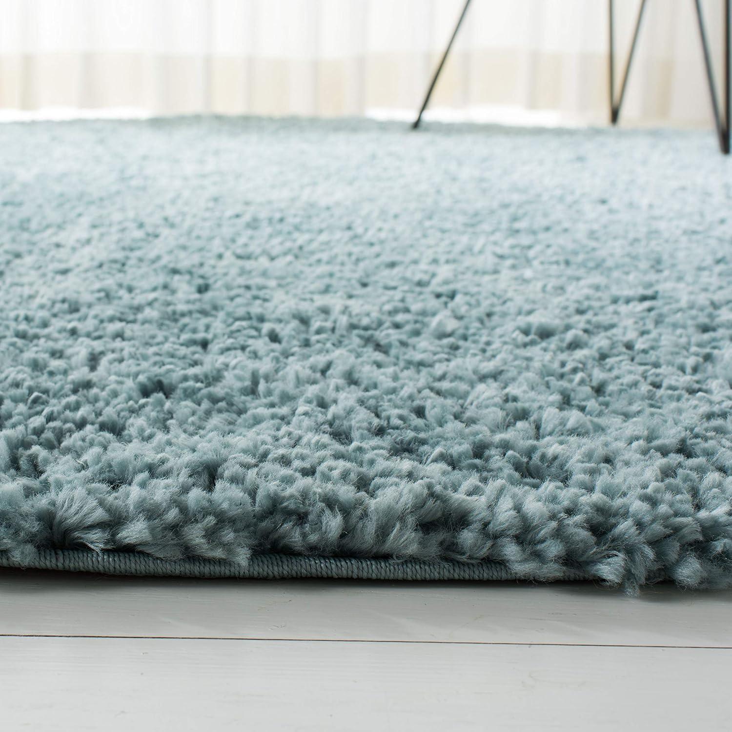 image:imageSAFAVIEH Area Rug 8x10 August Shag Collection Large White Solid Pattern NonShedding amp Easy Cleaning Plush Thick Pile Ideal for Living Room Bedroom Dining Space AUG900AAqua