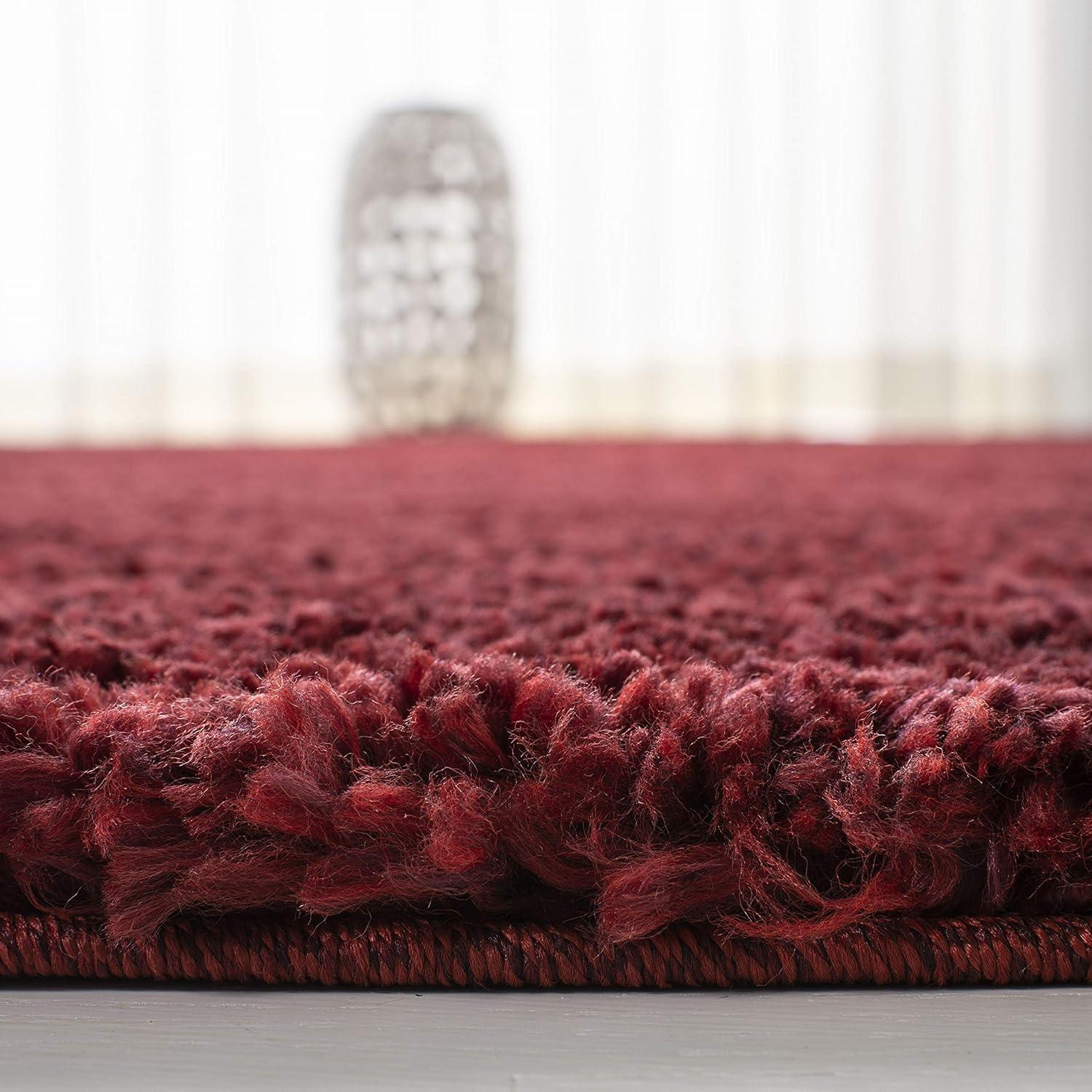 image:imageSAFAVIEH Area Rug 8x10 August Shag Collection Large White Solid Pattern NonShedding amp Easy Cleaning Plush Thick Pile Ideal for Living Room Bedroom Dining Space AUG900ABurgundy