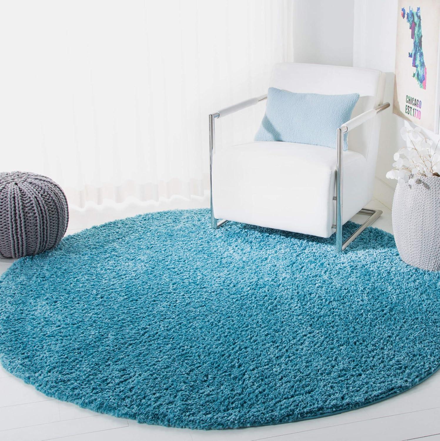 image:imageSAFAVIEH Area Rug 8x10 August Shag Collection Large White Solid Pattern NonShedding amp Easy Cleaning Plush Thick Pile Ideal for Living Room Bedroom Dining Space AUG900ATurquoise