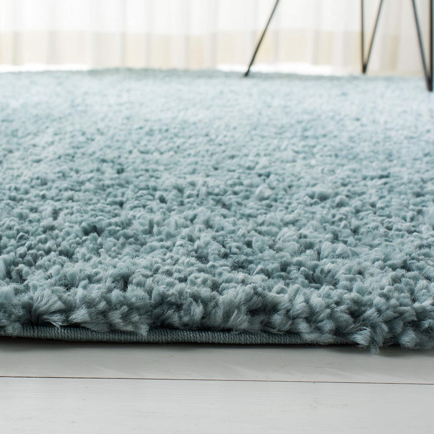 image:imageSAFAVIEH Area Rug 8x10 August Shag Collection Large White Solid Pattern NonShedding amp Easy Cleaning Plush Thick Pile Ideal for Living Room Bedroom Dining Space AUG900AAqua