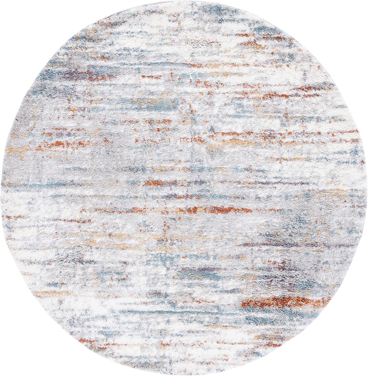 image:imageSAFAVIEH Area Rug 8x10 Berber Shag Collection Large Blue Rust amp Ivory Modern Design NonShedding amp Easy Cleaning Plush Thick Pile Ideal for Living Room Bedroom Dining Space BER577ABlue RustIvory