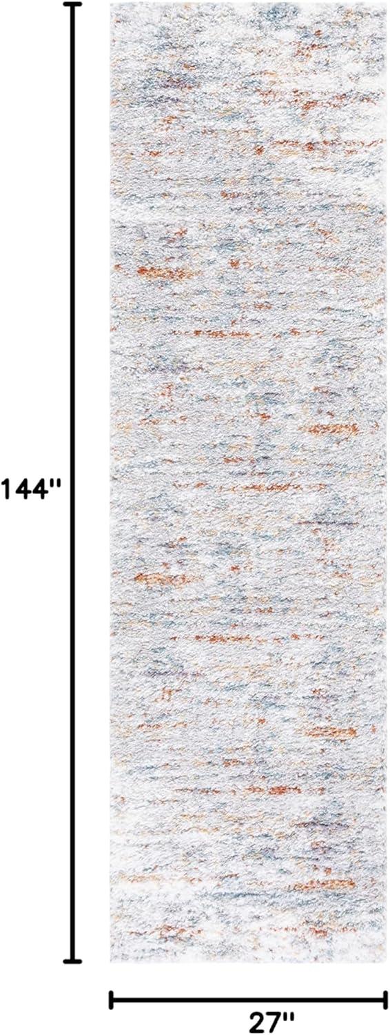 image:imageSAFAVIEH Area Rug 8x10 Berber Shag Collection Large Blue Rust amp Ivory Modern Design NonShedding amp Easy Cleaning Plush Thick Pile Ideal for Living Room Bedroom Dining Space BER577ABlue RustIvory