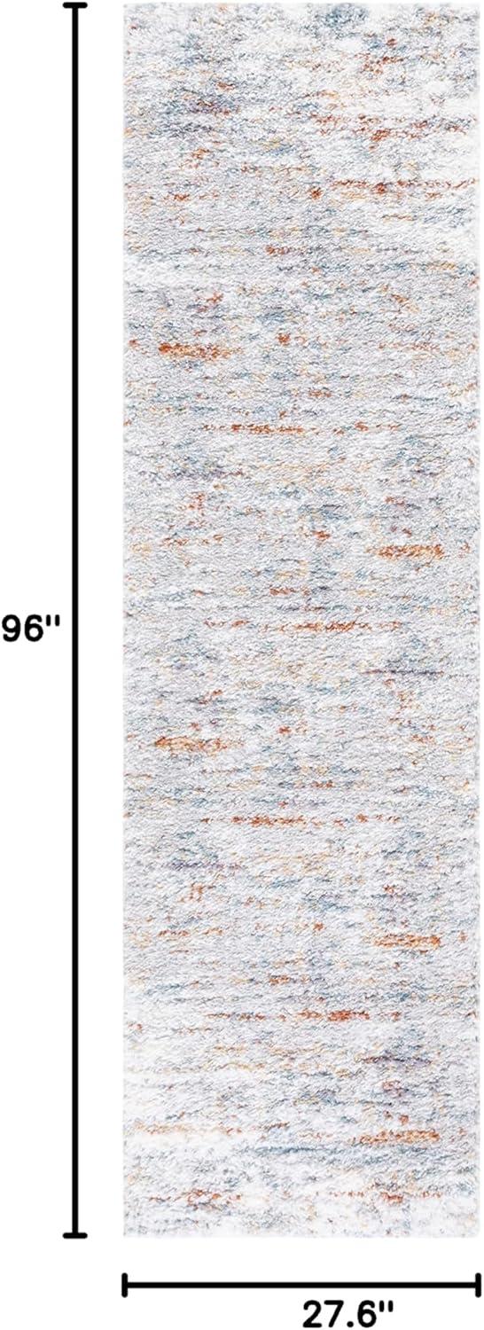 image:imageSAFAVIEH Area Rug 8x10 Berber Shag Collection Large Blue Rust amp Ivory Modern Design NonShedding amp Easy Cleaning Plush Thick Pile Ideal for Living Room Bedroom Dining Space BER577ABlue RustIvory