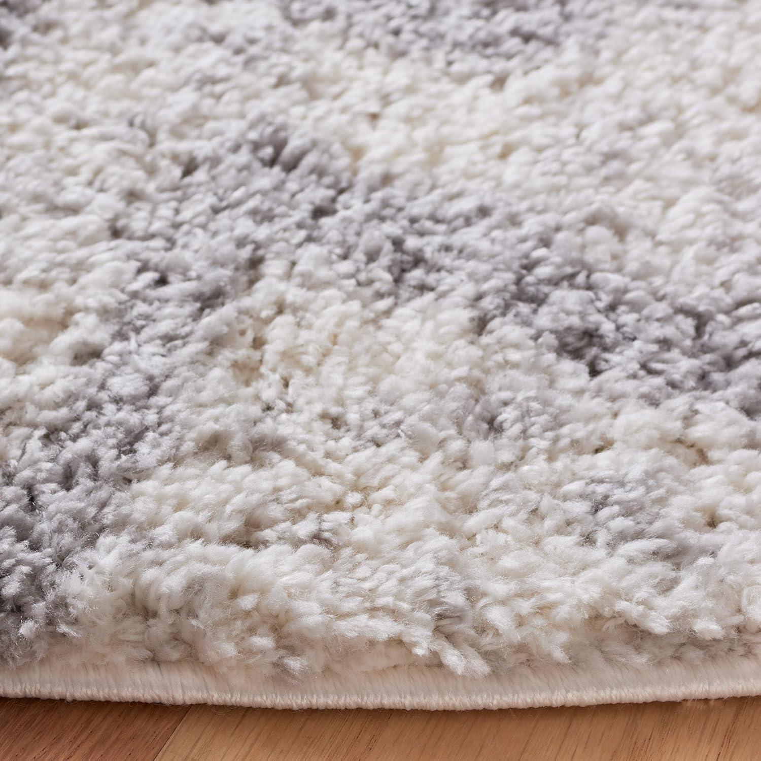 image:imageSAFAVIEH Area Rug 8x10 Berber Shag Collection Large Ivory amp Grey Moroccan Design NonShedding amp Easy Cleaning Plush Thick Pile Ideal for Living Room Bedroom Dining Space BER574GGreyIvory