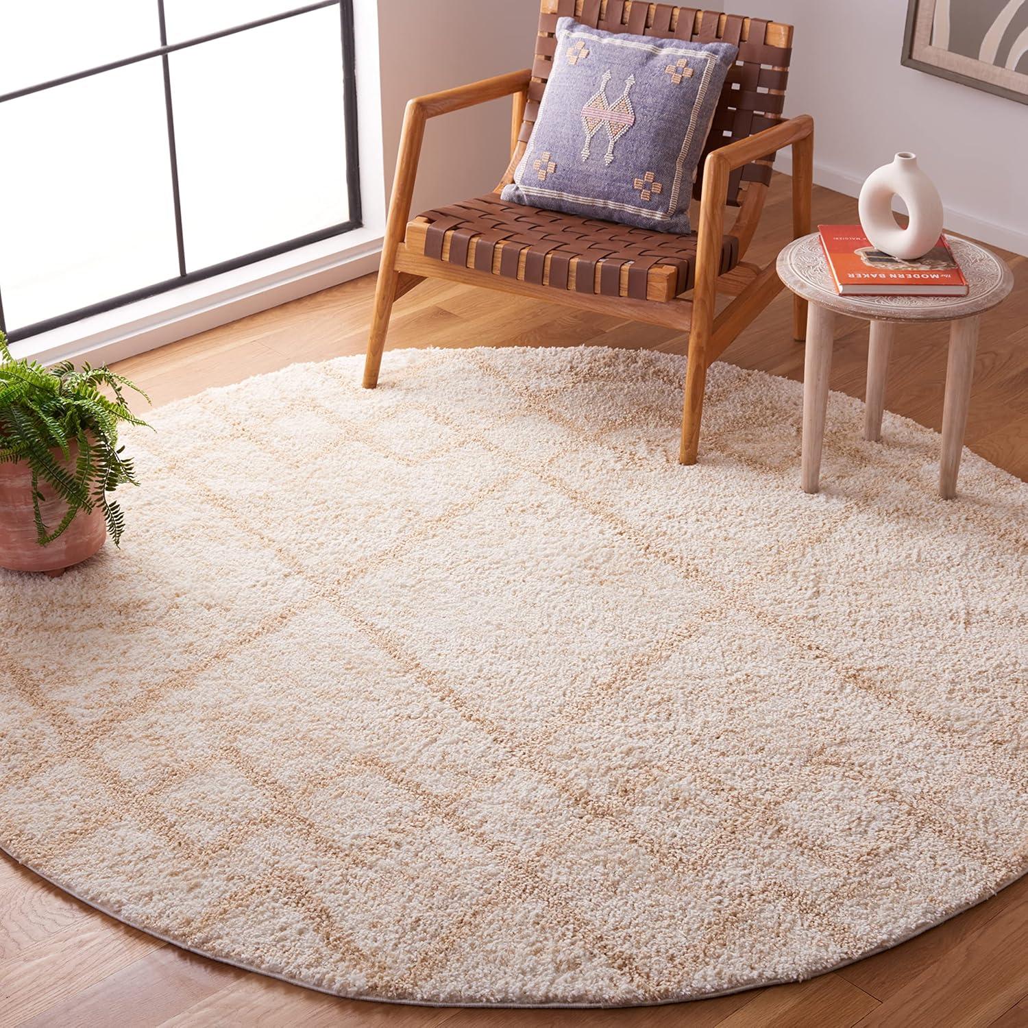image:imageSAFAVIEH Area Rug 8x10 Berber Shag Collection Large Ivory amp Grey Moroccan Design NonShedding amp Easy Cleaning Plush Thick Pile Ideal for Living Room Bedroom Dining Space BER574GIvoryBeige