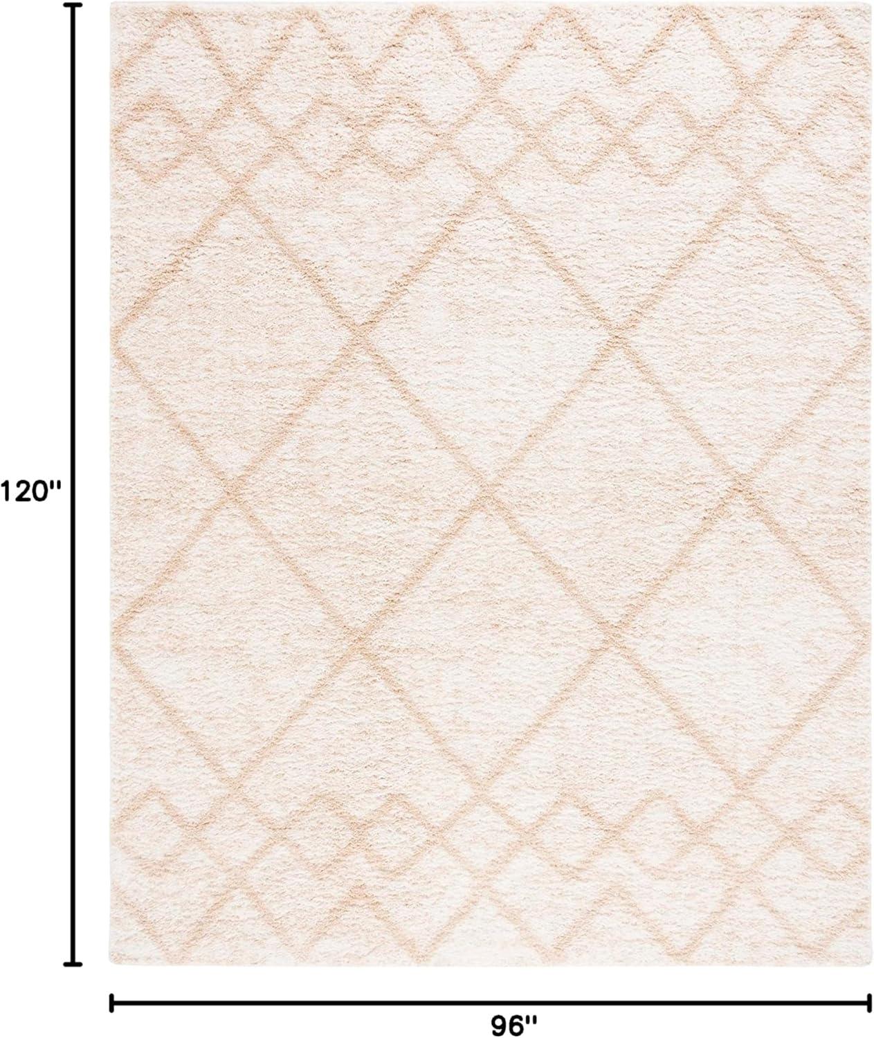 image:imageSAFAVIEH Area Rug 8x10 Berber Shag Collection Large Ivory amp Grey Moroccan Design NonShedding amp Easy Cleaning Plush Thick Pile Ideal for Living Room Bedroom Dining Space BER574GIvoryBeige