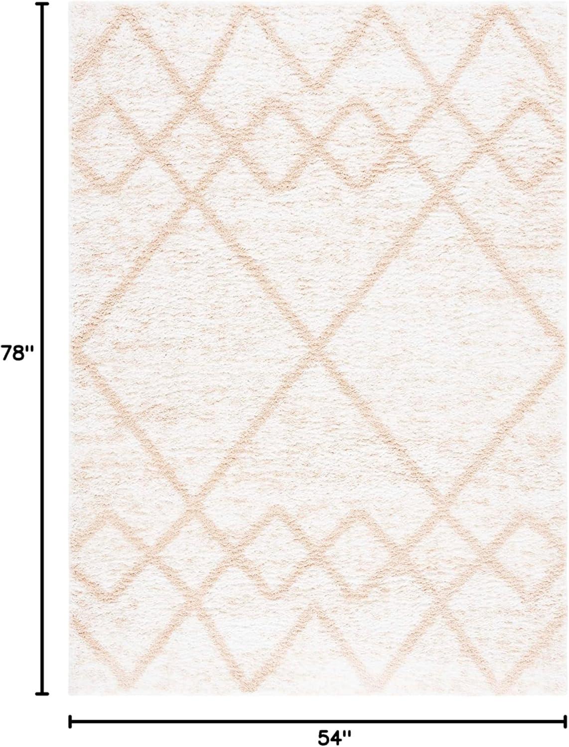 image:imageSAFAVIEH Area Rug 8x10 Berber Shag Collection Large Ivory amp Grey Moroccan Design NonShedding amp Easy Cleaning Plush Thick Pile Ideal for Living Room Bedroom Dining Space BER574GIvoryBeige