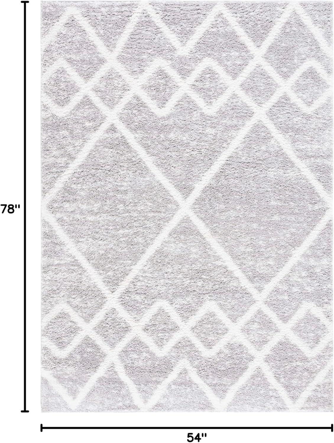 image:imageSAFAVIEH Area Rug 8x10 Berber Shag Collection Large Ivory amp Grey Moroccan Design NonShedding amp Easy Cleaning Plush Thick Pile Ideal for Living Room Bedroom Dining Space BER574GIvoryGrey