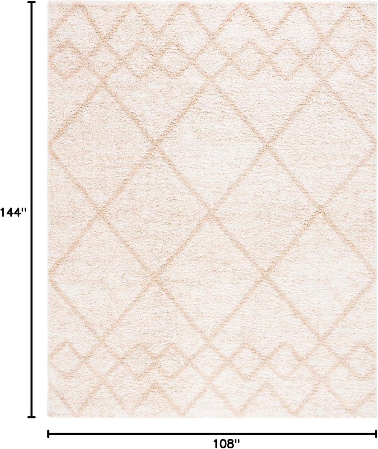 image:imageSAFAVIEH Area Rug 8x10 Berber Shag Collection Large Ivory amp Grey Moroccan Design NonShedding amp Easy Cleaning Plush Thick Pile Ideal for Living Room Bedroom Dining Space BER574GIvoryBeige