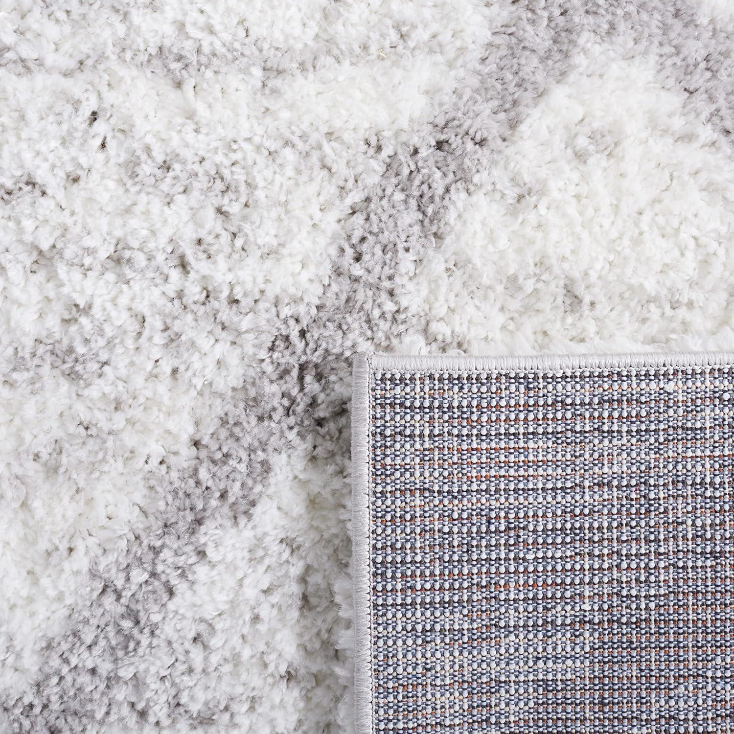 image:imageSAFAVIEH Area Rug 8x10 Berber Shag Collection Large Ivory amp Grey Moroccan Design NonShedding amp Easy Cleaning Plush Thick Pile Ideal for Living Room Bedroom Dining Space BER574GGreyIvory