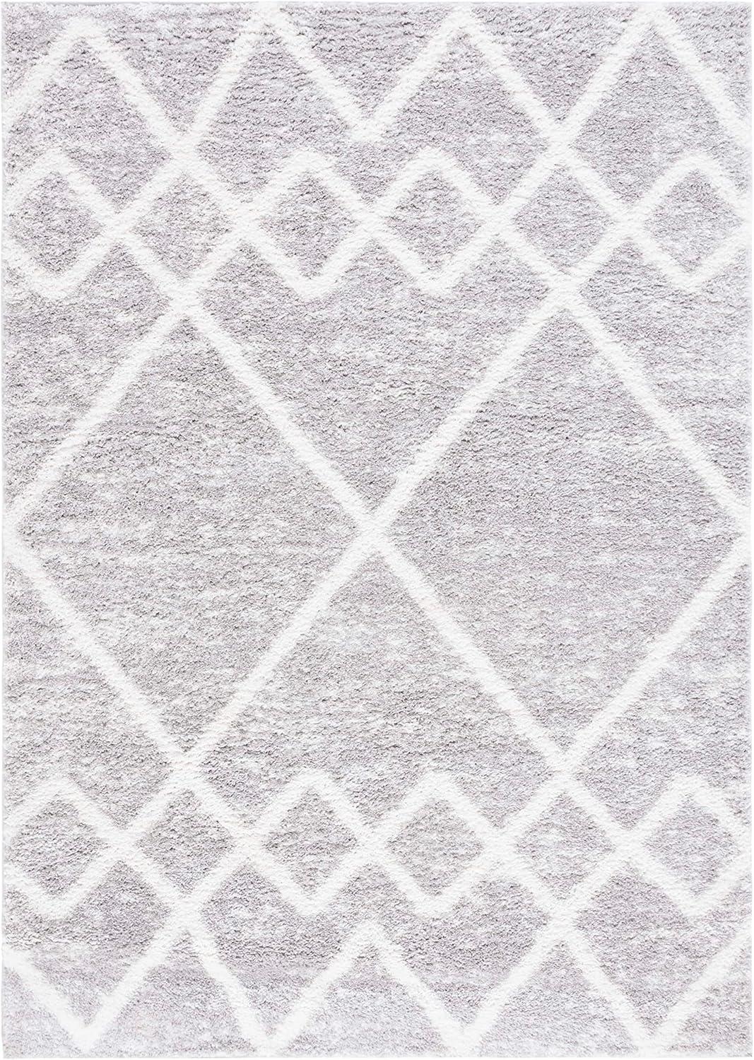 image:imageSAFAVIEH Area Rug 8x10 Berber Shag Collection Large Ivory amp Grey Moroccan Design NonShedding amp Easy Cleaning Plush Thick Pile Ideal for Living Room Bedroom Dining Space BER574GIvoryGrey