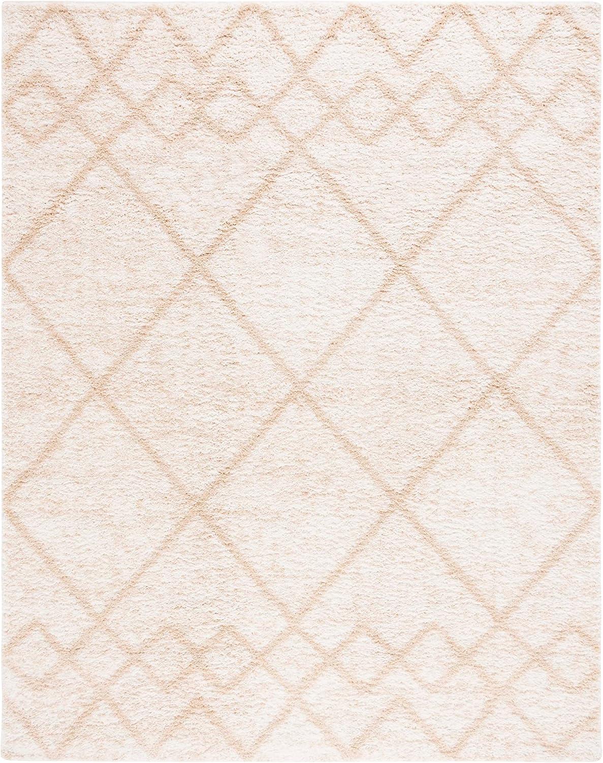 image:imageSAFAVIEH Area Rug 8x10 Berber Shag Collection Large Ivory amp Grey Moroccan Design NonShedding amp Easy Cleaning Plush Thick Pile Ideal for Living Room Bedroom Dining Space BER574GIvoryBeige