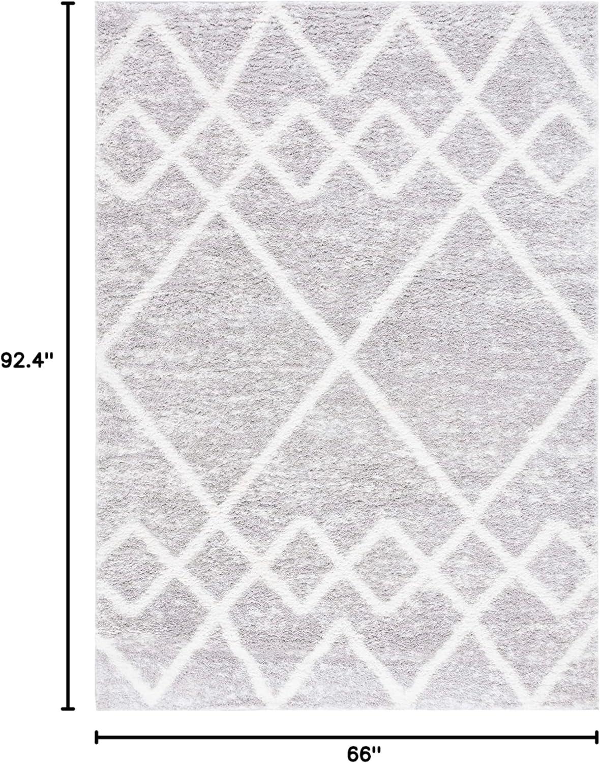 image:imageSAFAVIEH Area Rug 8x10 Berber Shag Collection Large Ivory amp Grey Moroccan Design NonShedding amp Easy Cleaning Plush Thick Pile Ideal for Living Room Bedroom Dining Space BER574GIvoryGrey