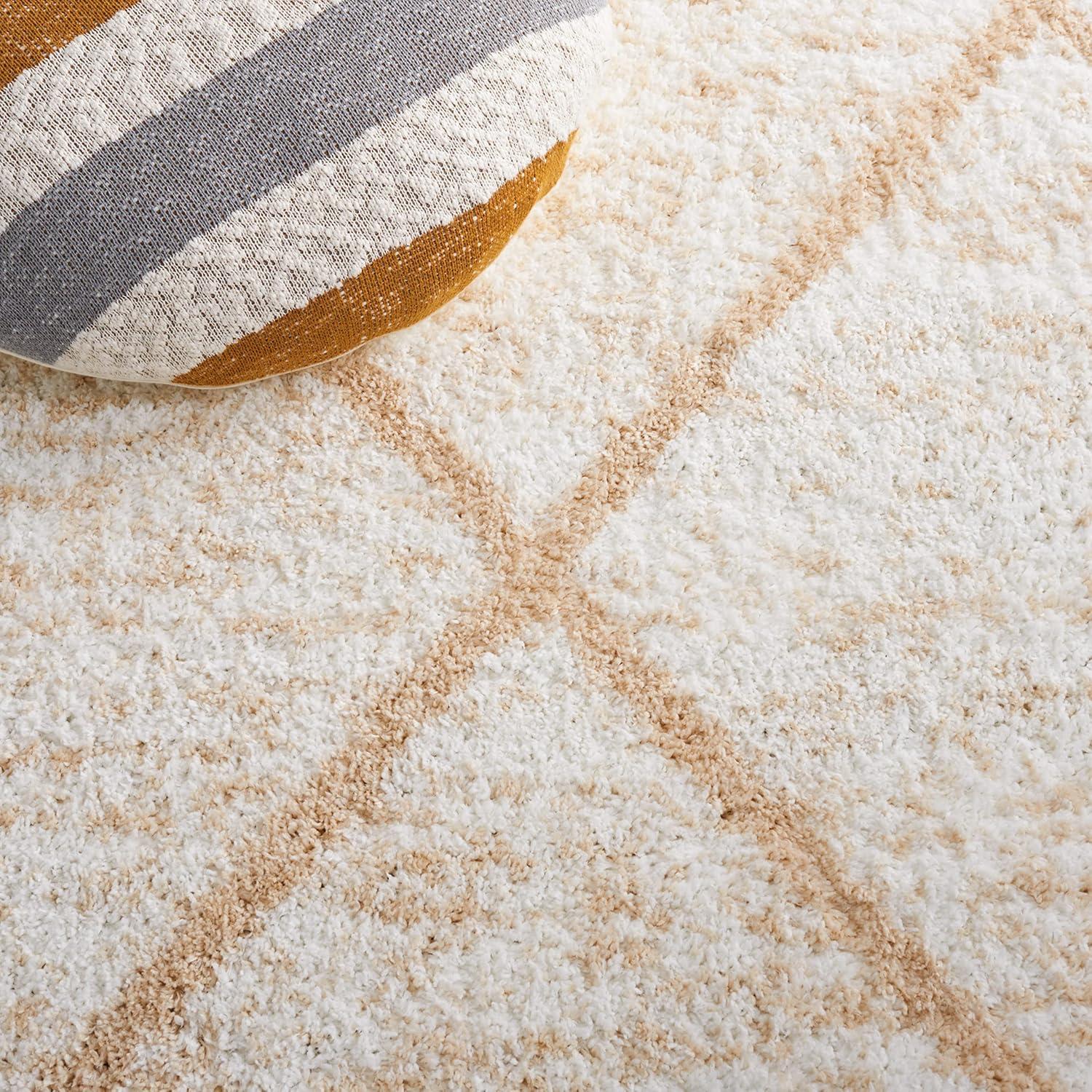 image:imageSAFAVIEH Area Rug 8x10 Berber Shag Collection Large Ivory amp Grey Moroccan Design NonShedding amp Easy Cleaning Plush Thick Pile Ideal for Living Room Bedroom Dining Space BER574GIvoryBeige