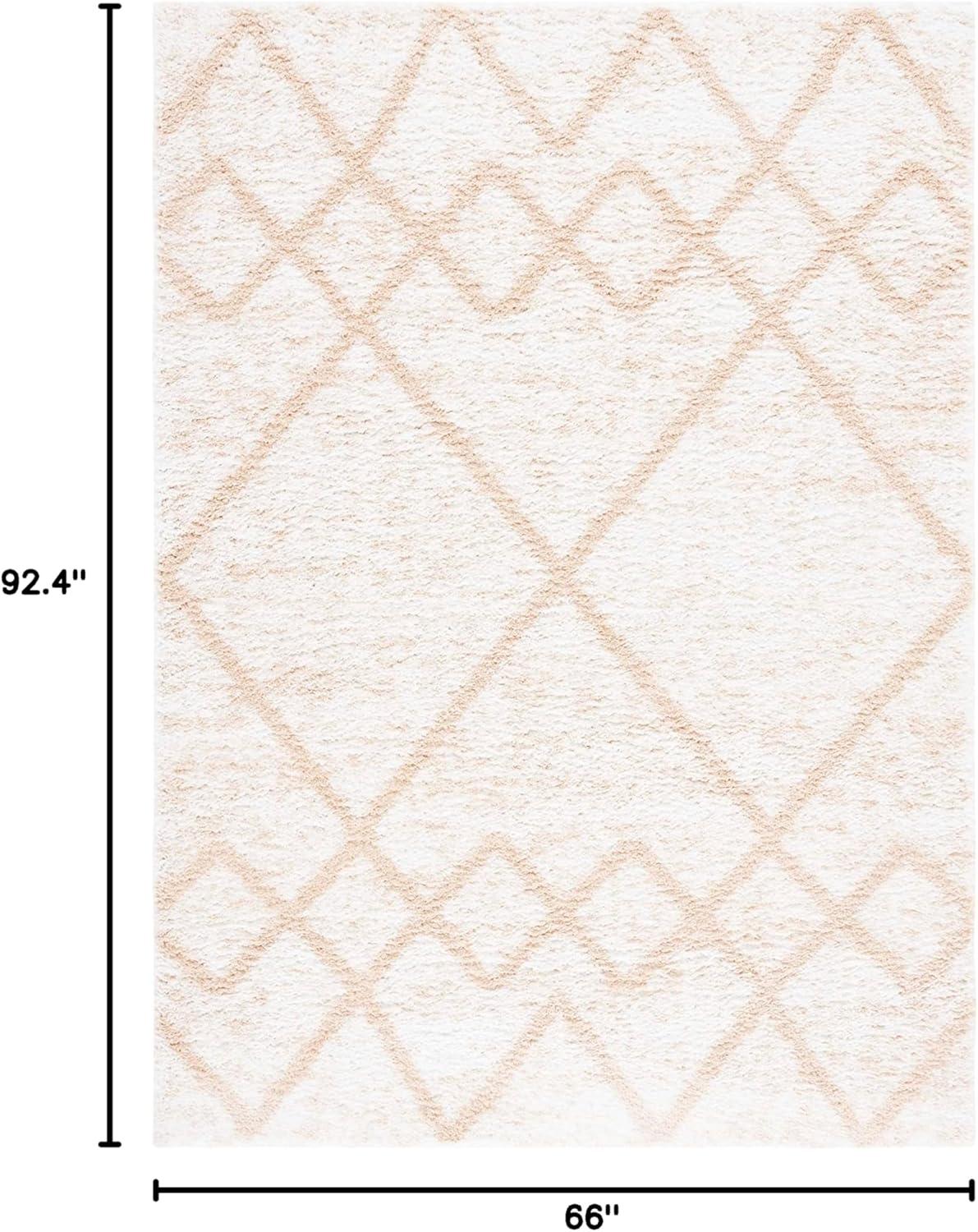 image:imageSAFAVIEH Area Rug 8x10 Berber Shag Collection Large Ivory amp Grey Moroccan Design NonShedding amp Easy Cleaning Plush Thick Pile Ideal for Living Room Bedroom Dining Space BER574GIvoryBeige