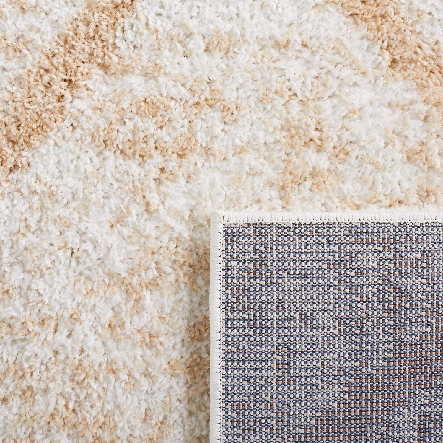 image:imageSAFAVIEH Area Rug 8x10 Berber Shag Collection Large Ivory amp Grey Moroccan Design NonShedding amp Easy Cleaning Plush Thick Pile Ideal for Living Room Bedroom Dining Space BER574GIvoryBeige