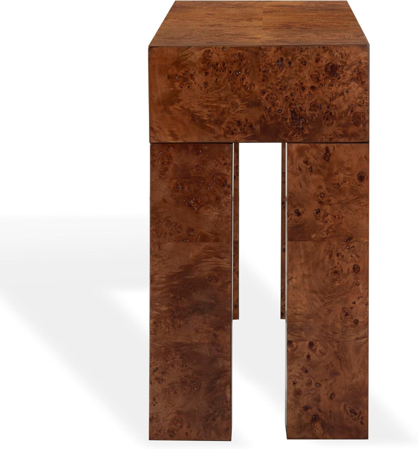 image:imageSAFAVIEH Couture Collection Betharose Walnut Burl Wood Console Table Modern Entryway amp Living Room Accent SFV2221AWalnut Burl