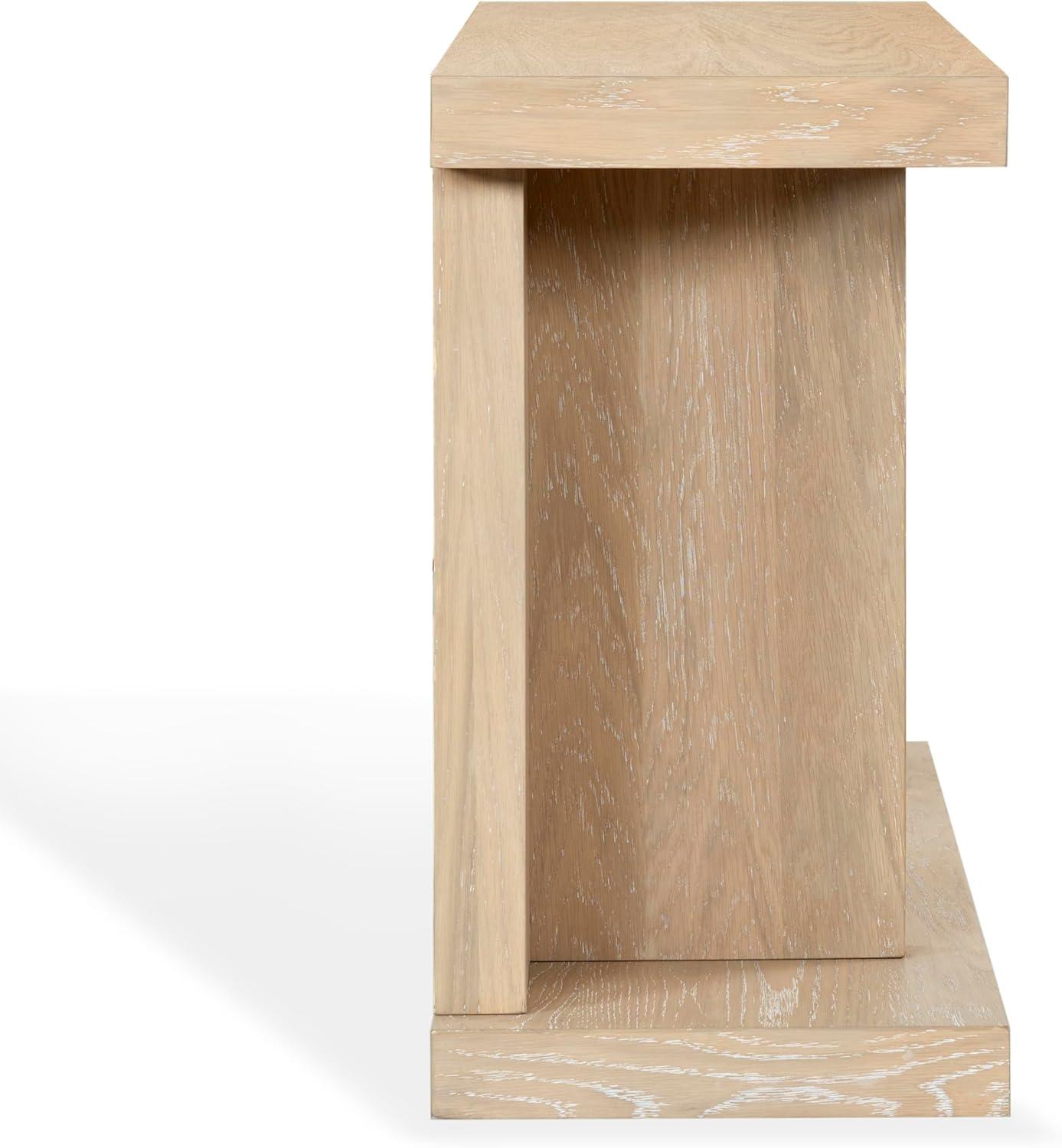 image:imageSAFAVIEH Couture Collection Claramay Walnut Cerused Oak Console Table Modern Wood Entryway amp Living Room Accent SFV2223BNatural Cerused Oak