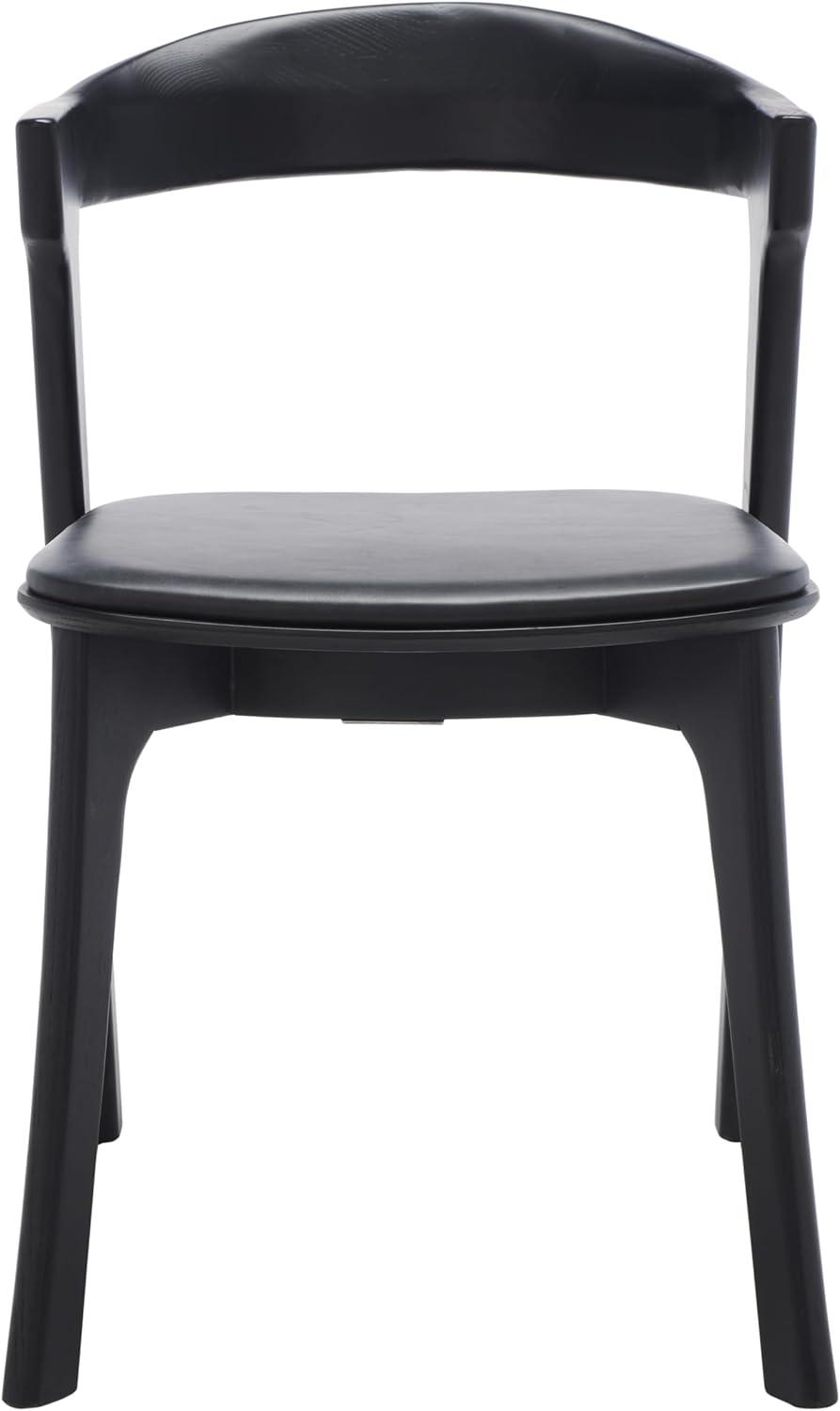 image:imageSAFAVIEH Couture Collection Brylie Rustic Black Leather Chair Set of 2Black