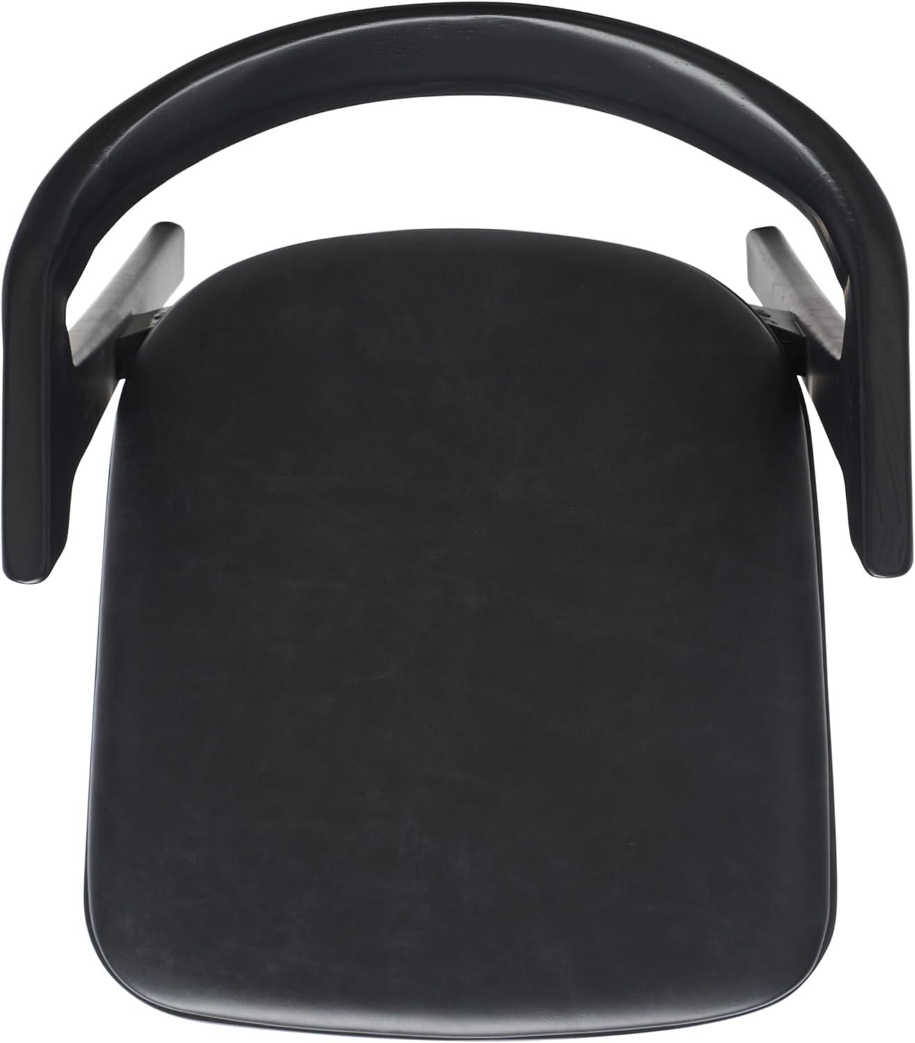 image:imageSAFAVIEH Couture Collection Brylie Rustic Black Leather Chair Set of 2Black