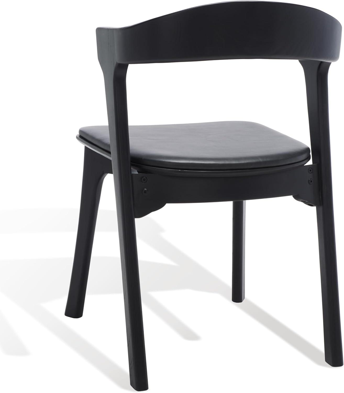 image:imageSAFAVIEH Couture Collection Brylie Rustic Black Leather Chair Set of 2Black