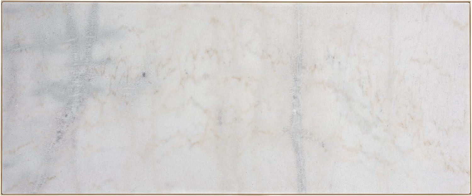 image:imageSAFAVIEH Couture Collection Caralyn White MarbleBrass Rectangular Coffee Table