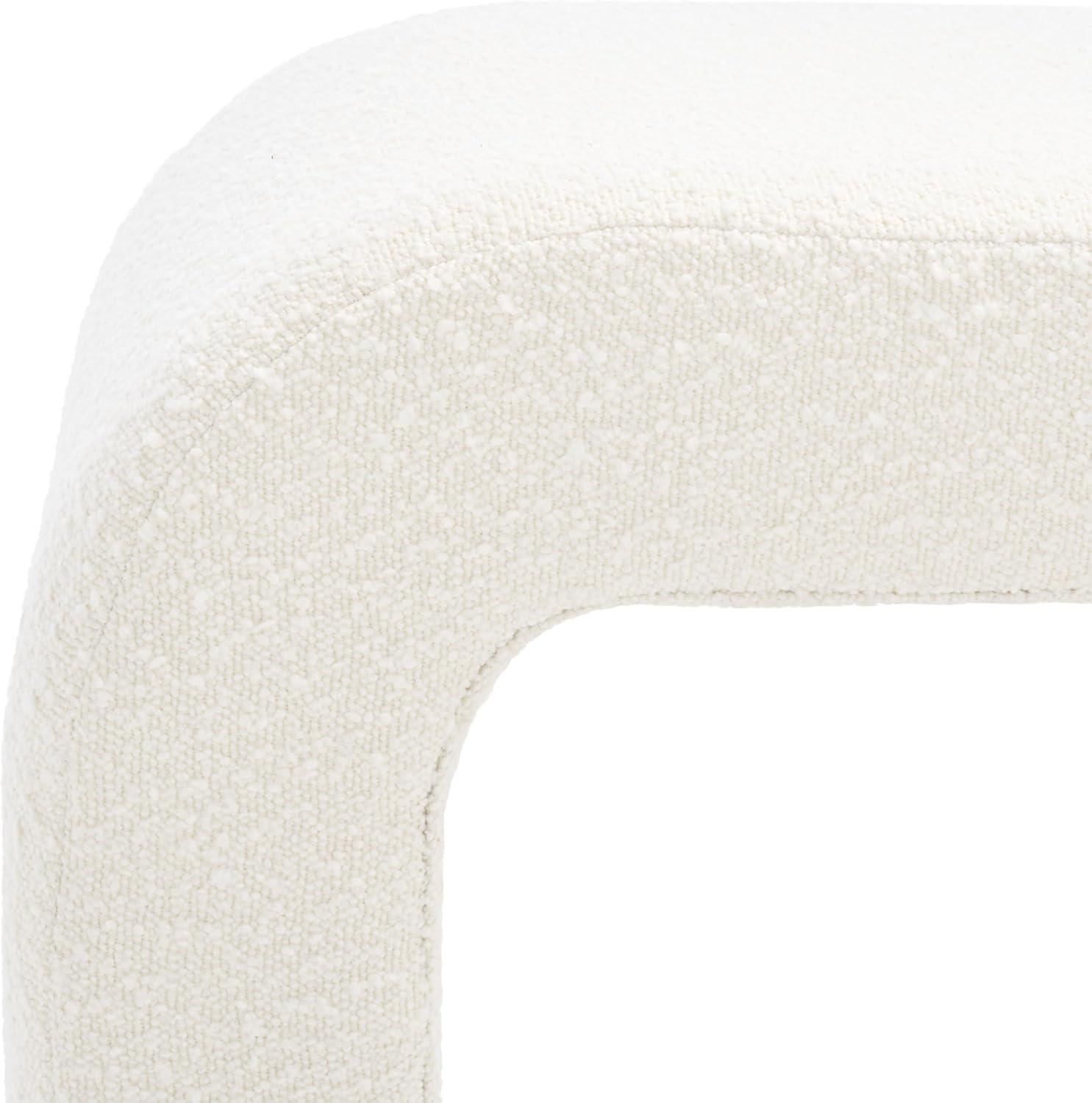 image:imageSAFAVIEH Couture Collection Caralynn MidCentury Modern Ivory Boucle Bench Fully Assembled