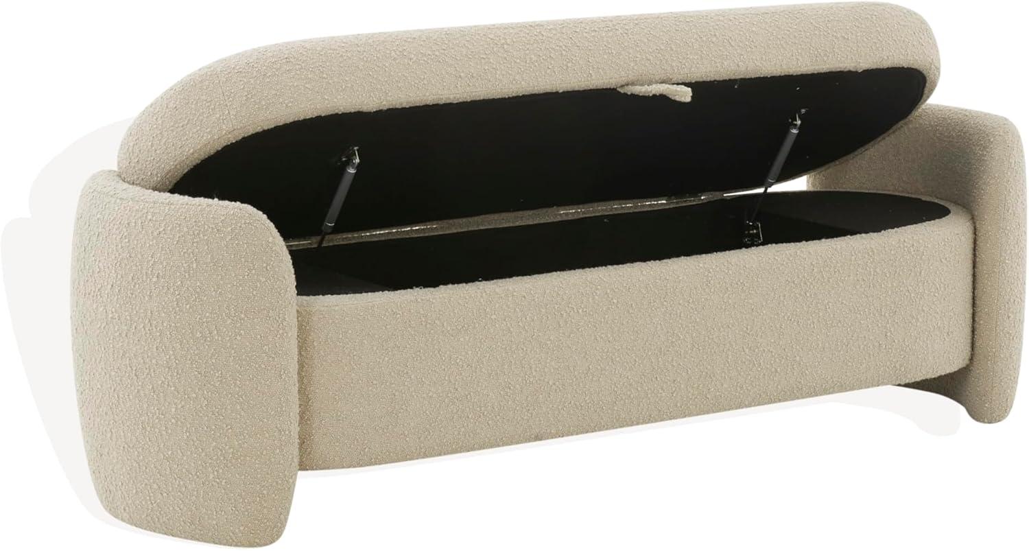 image:imageSAFAVIEH Couture Collection Danianna Light Brown Boucle Storage Ottoman Fully AssembledOatmeal