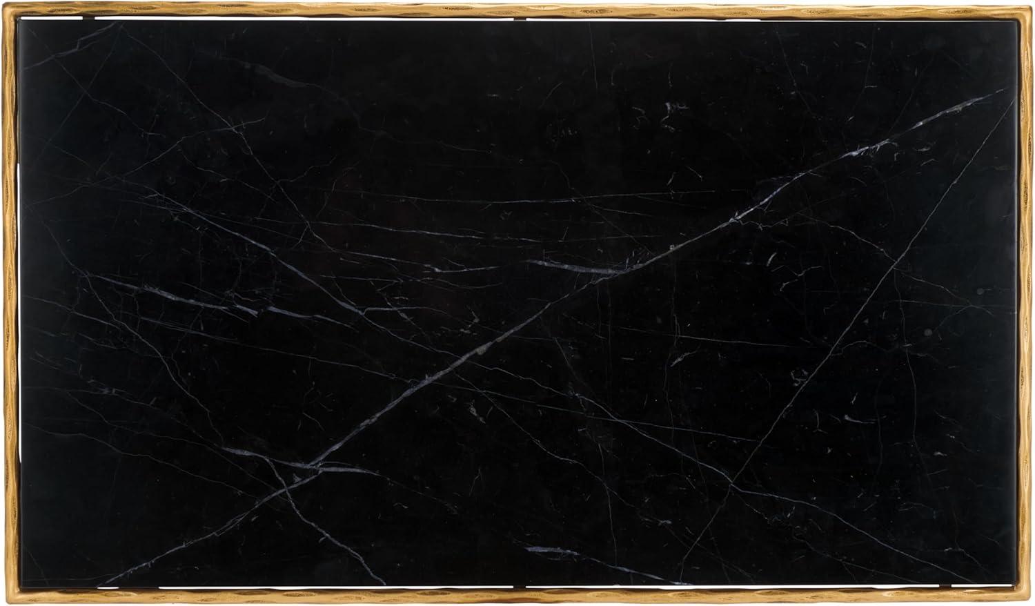 image:imageSAFAVIEH Couture Collection Debbie Brass Metal Rectangle Coffee Table Fully AssembledBrassBlack