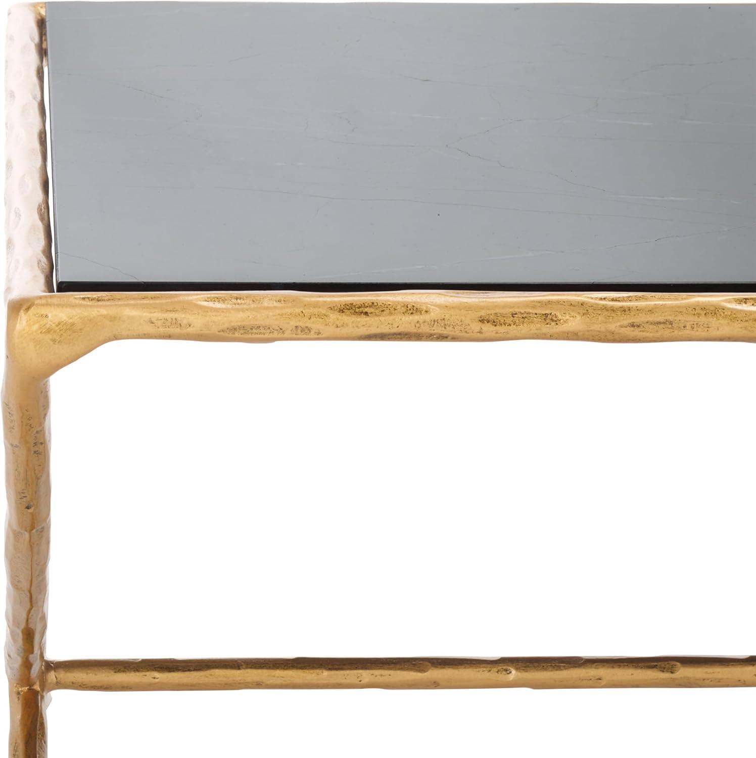 image:imageSAFAVIEH Couture Collection Debbie Brass Metal Rectangle Coffee Table Fully AssembledBrassBlack