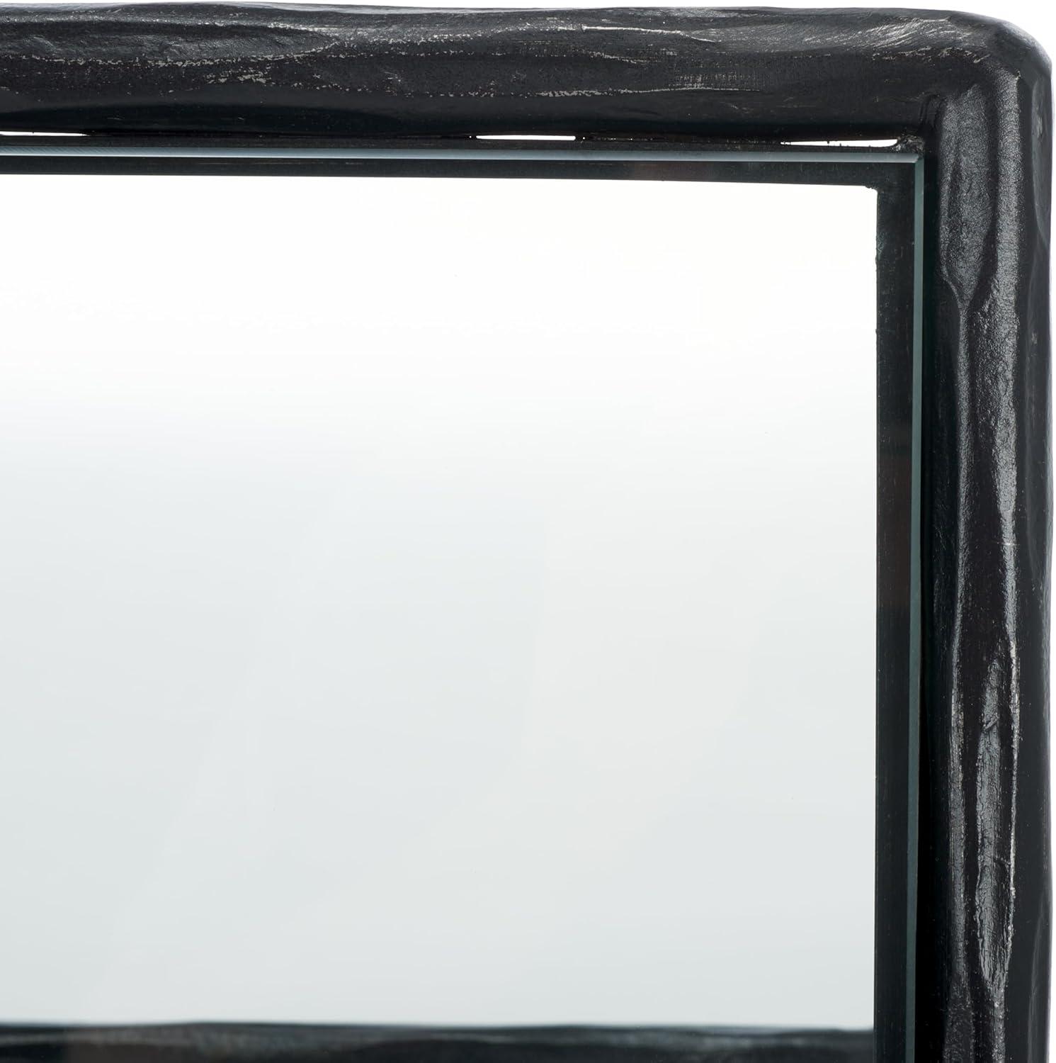 image:imageSAFAVIEH Couture Collection Debbie Silver Square Metal Accent Table Fully AssembledBlack