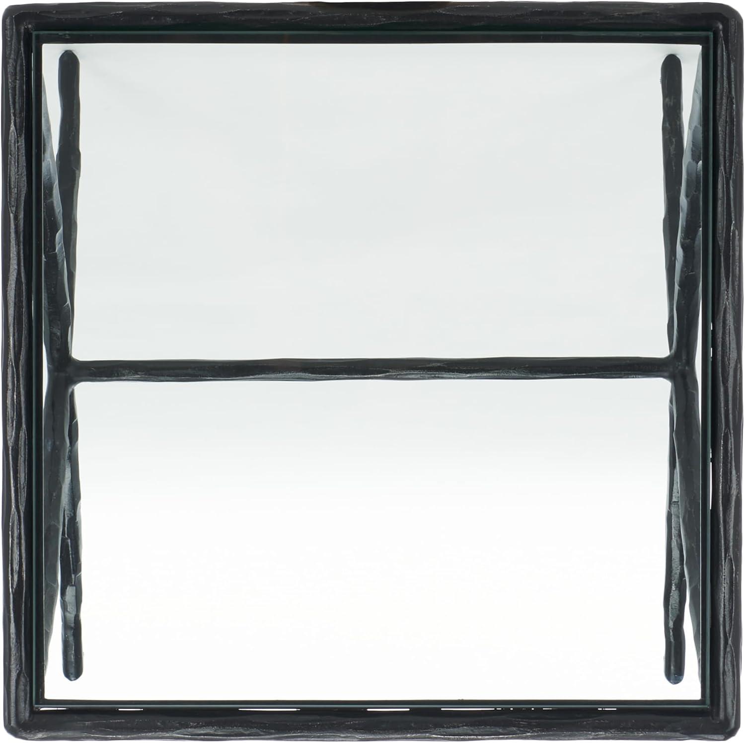 image:imageSAFAVIEH Couture Collection Debbie Silver Square Metal Accent Table Fully AssembledBlack