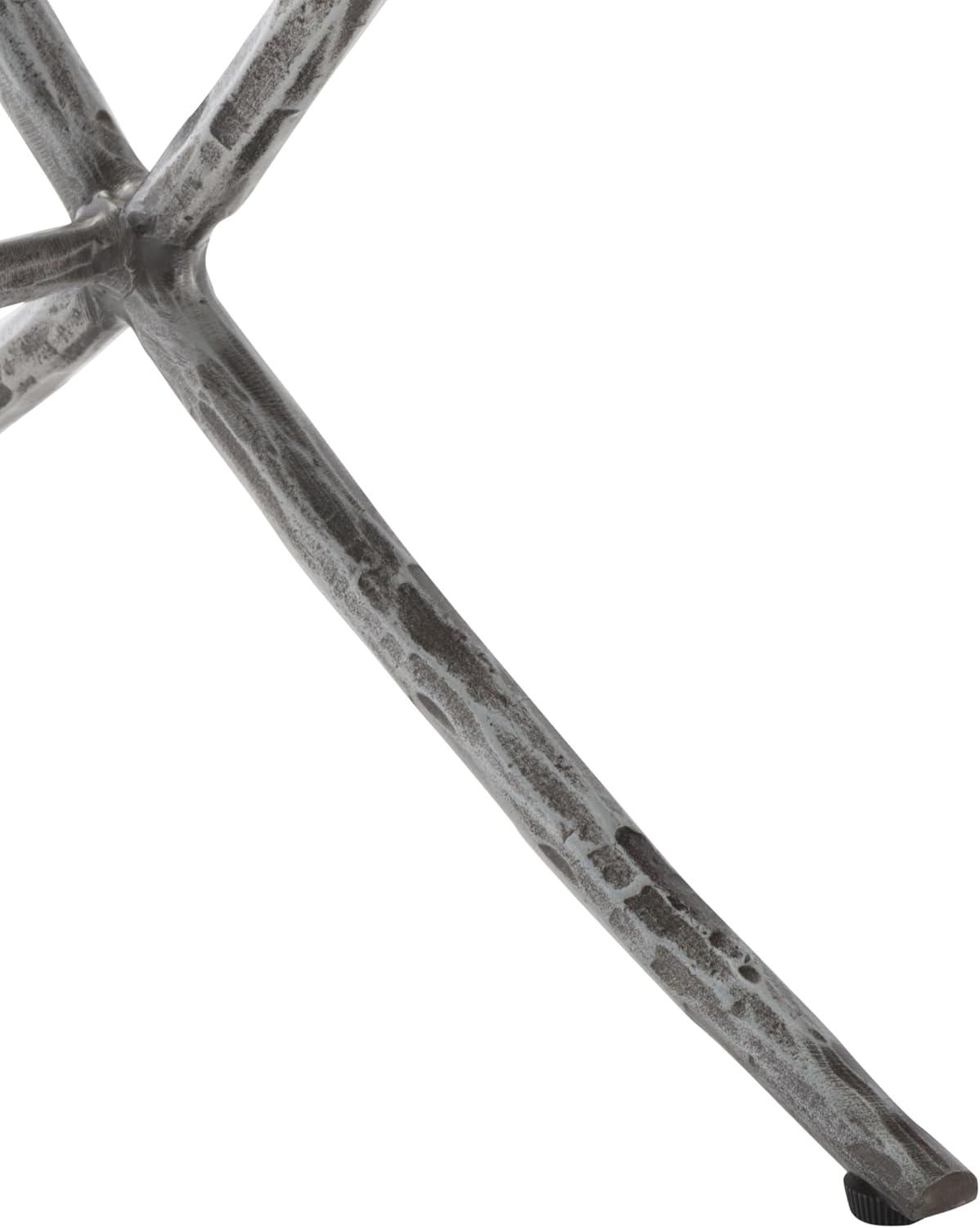 image:imageSAFAVIEH Couture Collection Debbie Silver Square Metal Accent Table Fully AssembledSilver