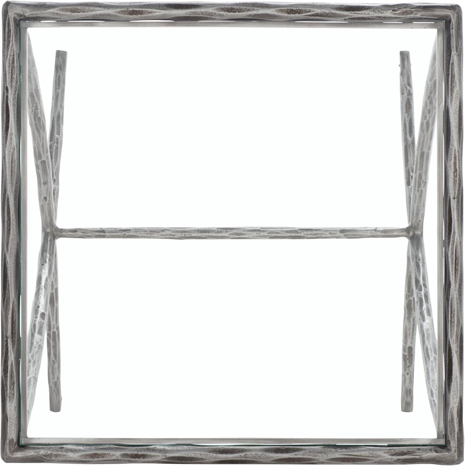 image:imageSAFAVIEH Couture Collection Debbie Silver Square Metal Accent Table Fully AssembledSilver