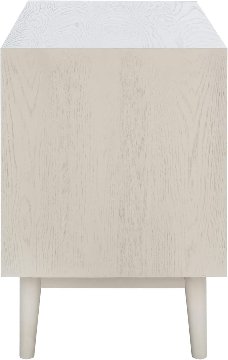 image:imageSAFAVIEH Couture Collection Elissa MidCentury White Wash Small Entertainment Media Stand Fits up to a 45 Flatscreen TVWhite Washed