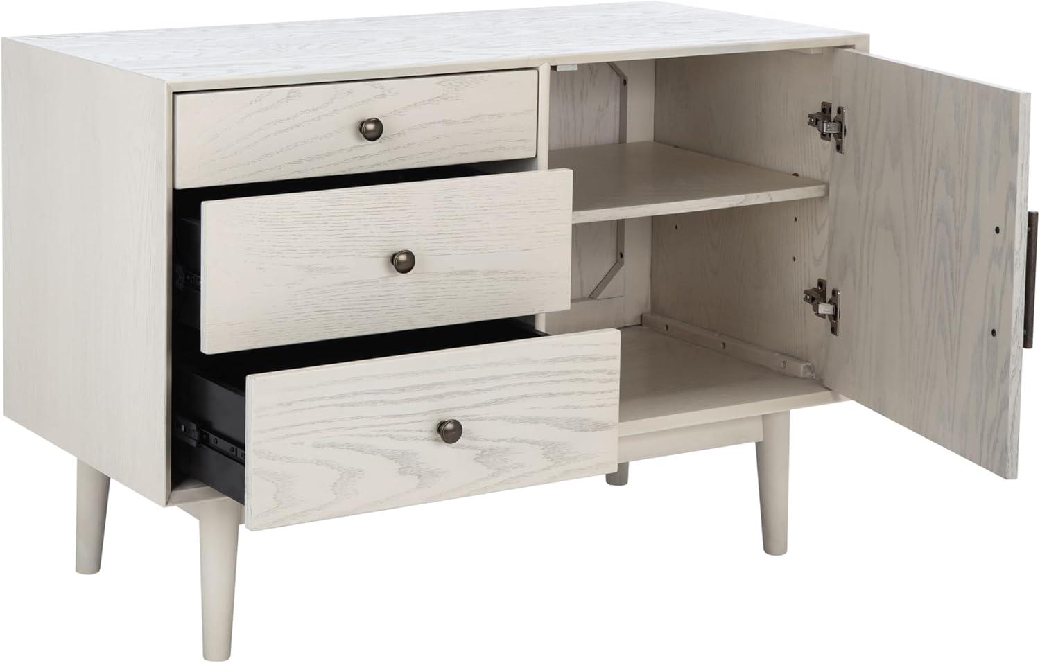 image:imageSAFAVIEH Couture Collection Elissa MidCentury White Wash Small Entertainment Media Stand Fits up to a 45 Flatscreen TVWhite Washed