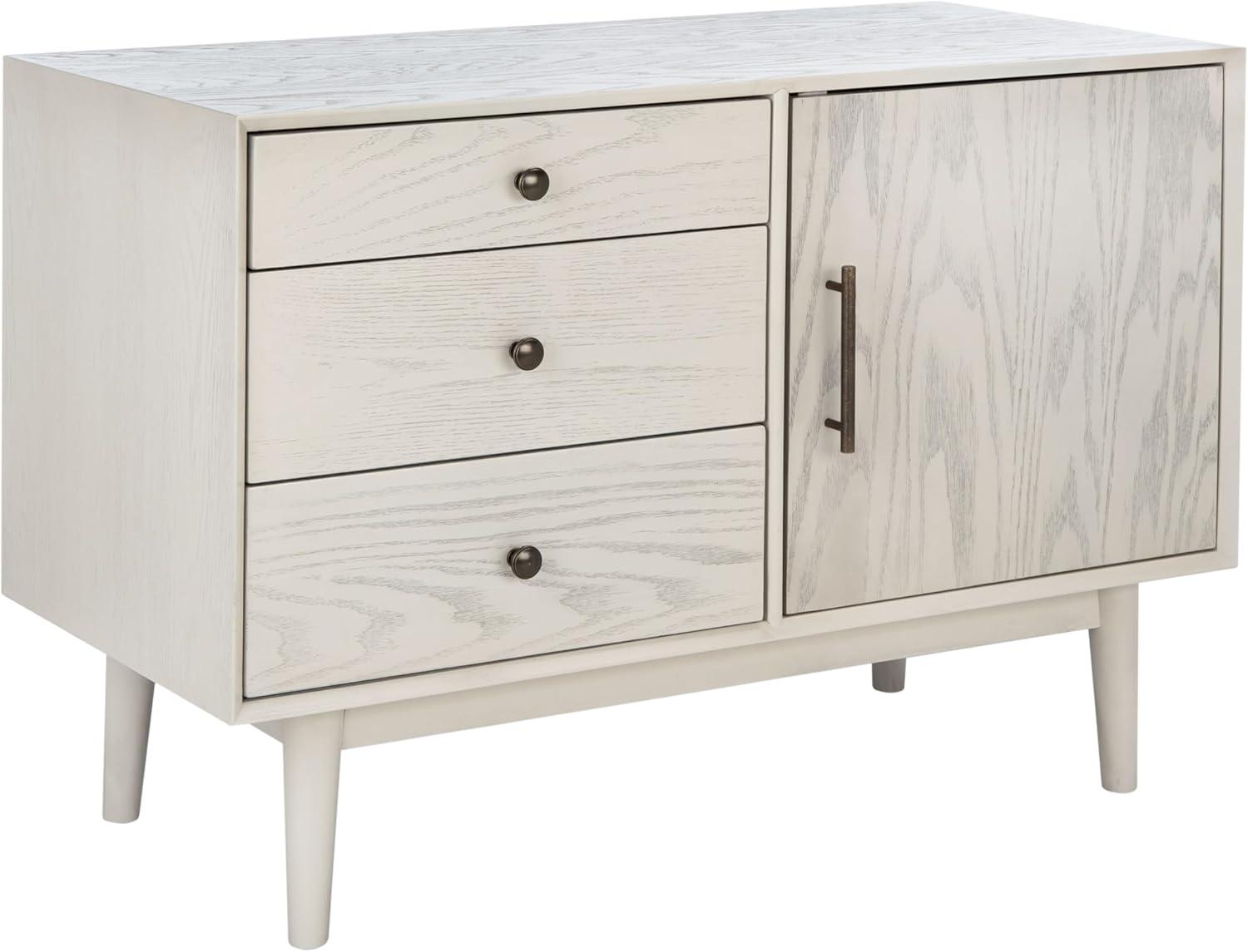image:imageSAFAVIEH Couture Collection Elissa MidCentury White Wash Small Entertainment Media Stand Fits up to a 45 Flatscreen TVWhite Washed